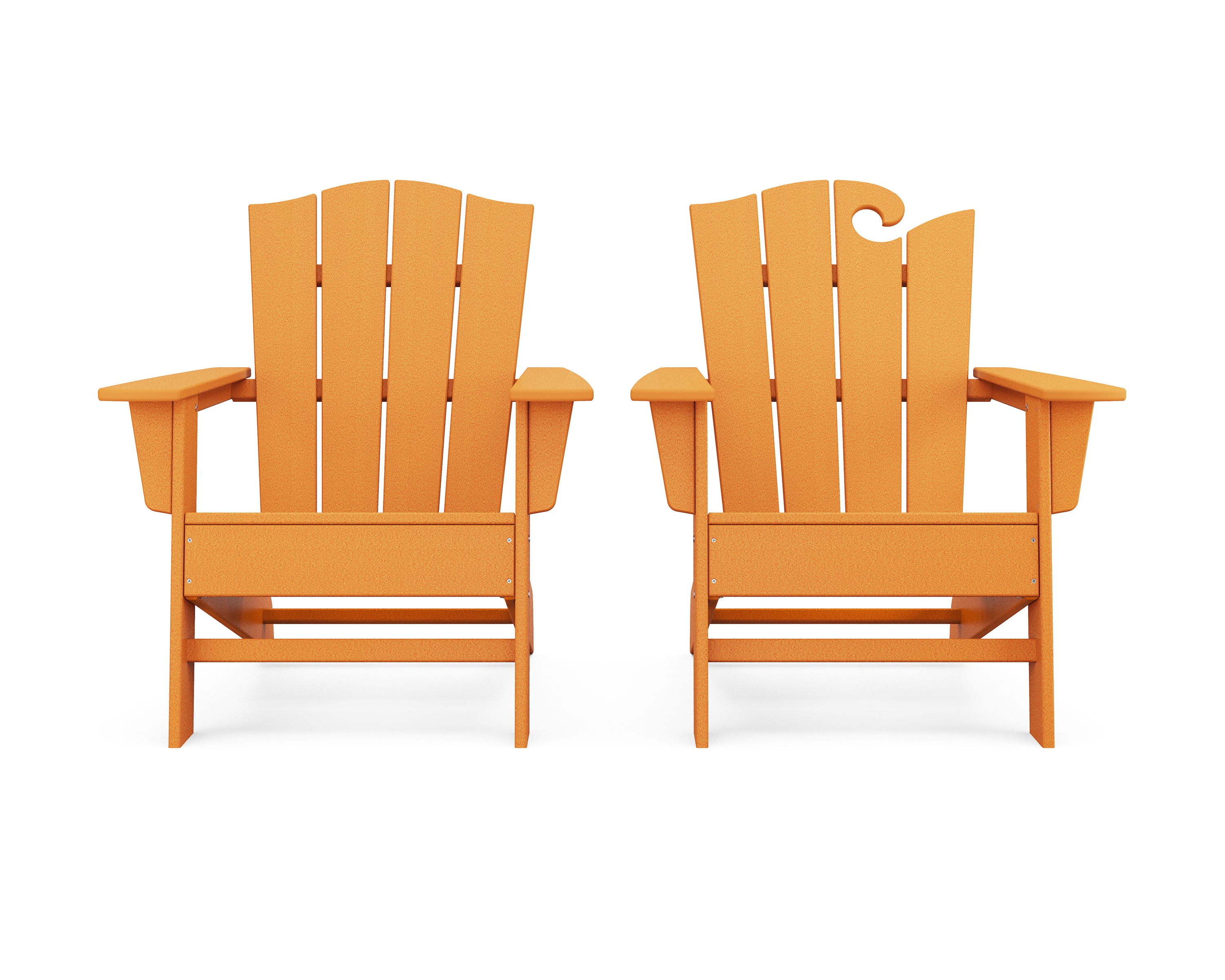 Wave 2-Piece Adirondack Chair Set with The Crest Chair in Tangerine