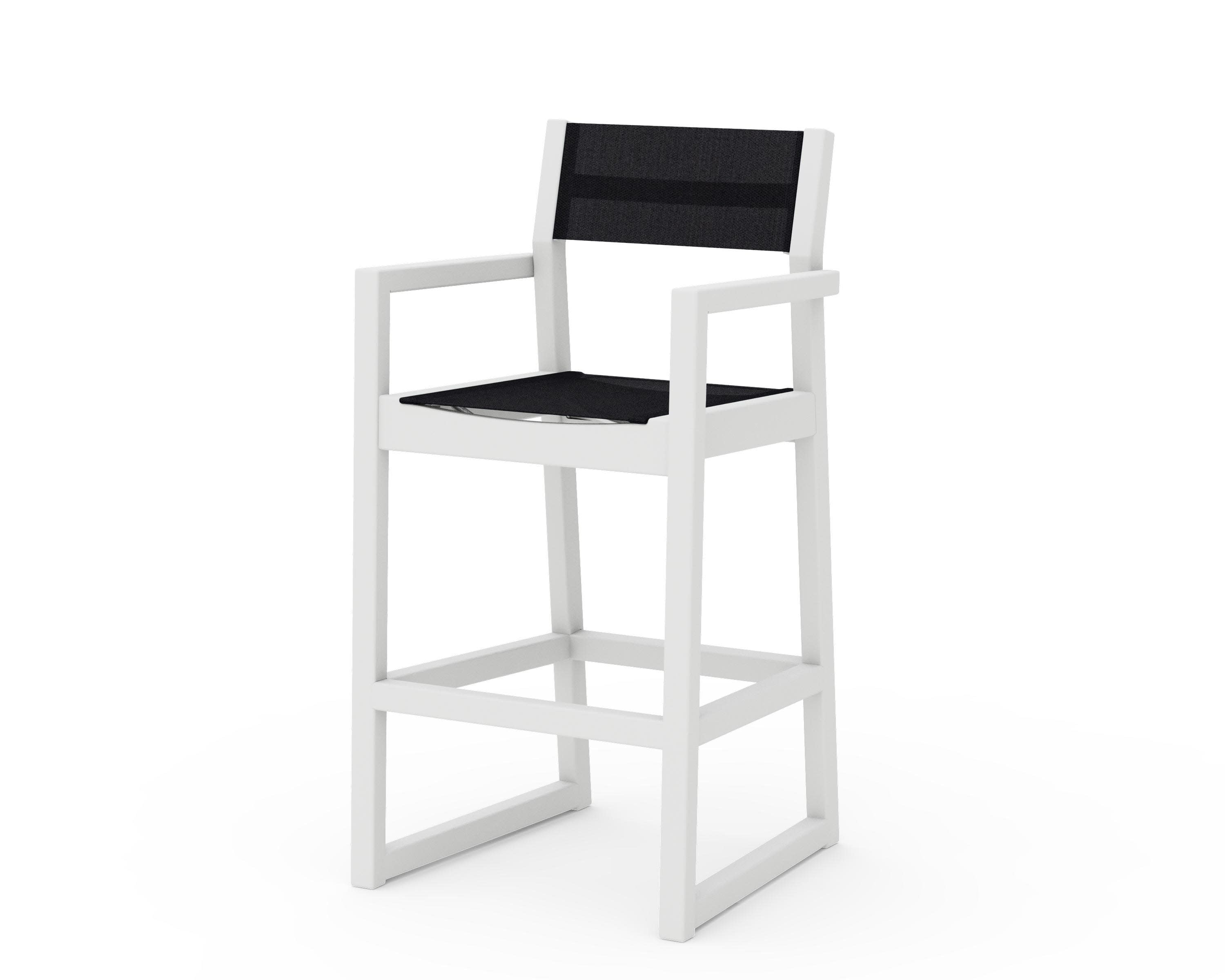 EDGE Sling Bar Arm Chair in White / Black Sling