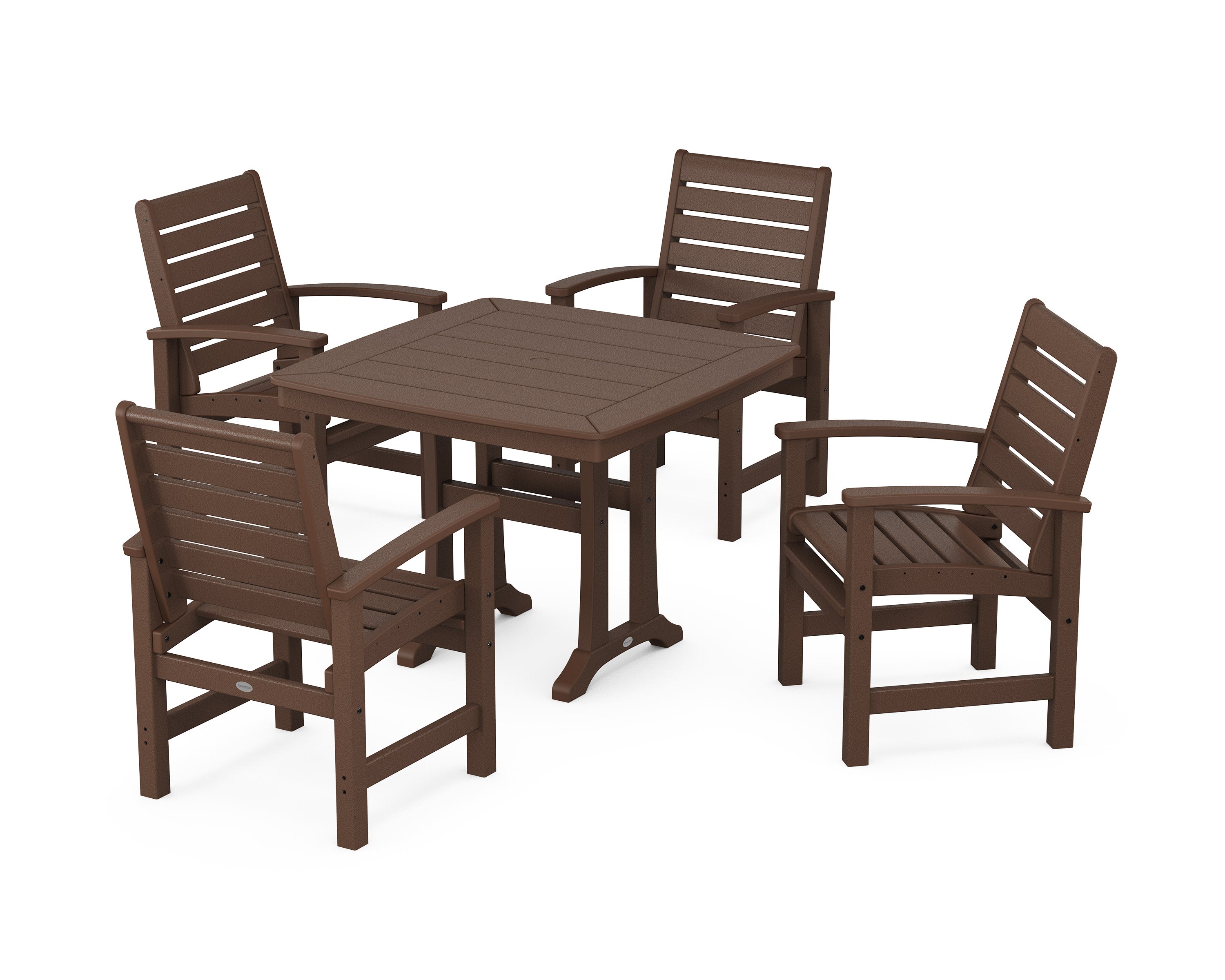 Signature 5-Piece Dining Set with Trestle Legs in Mahogany