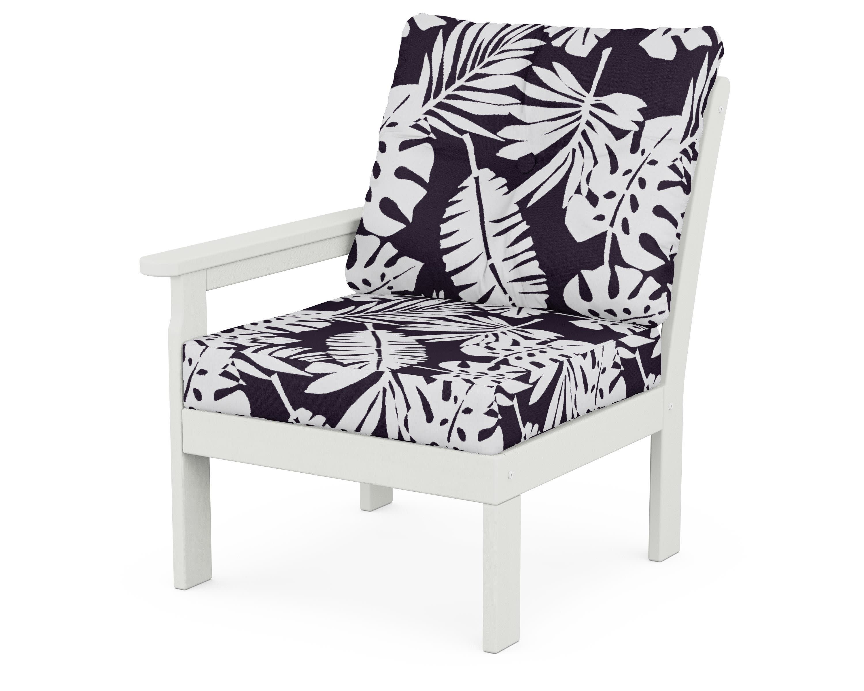 Vineyard Modular Left Arm Chair in Vintage White / Leaf Navy
