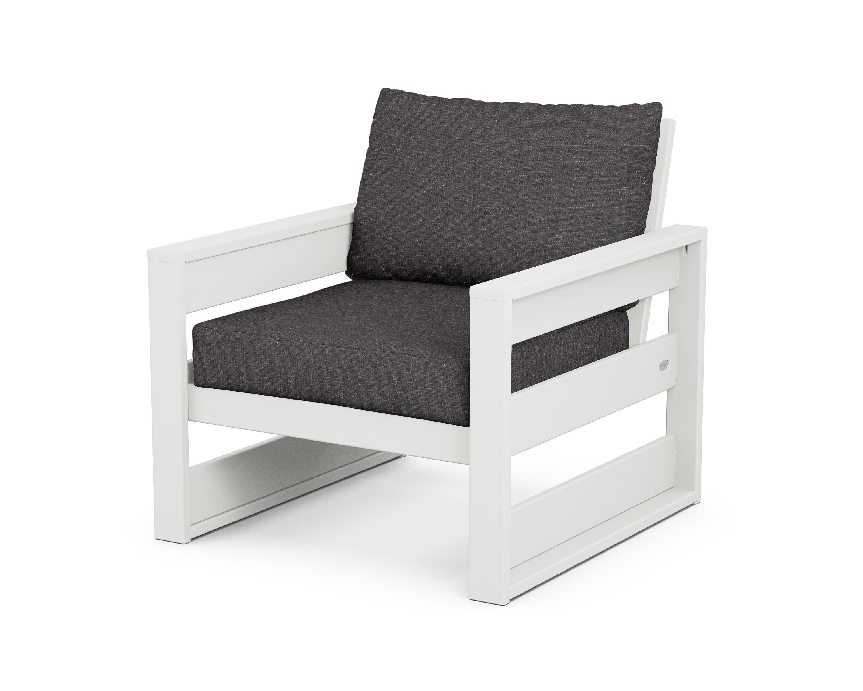 Westport Club Chair in White / Ash Charcoal