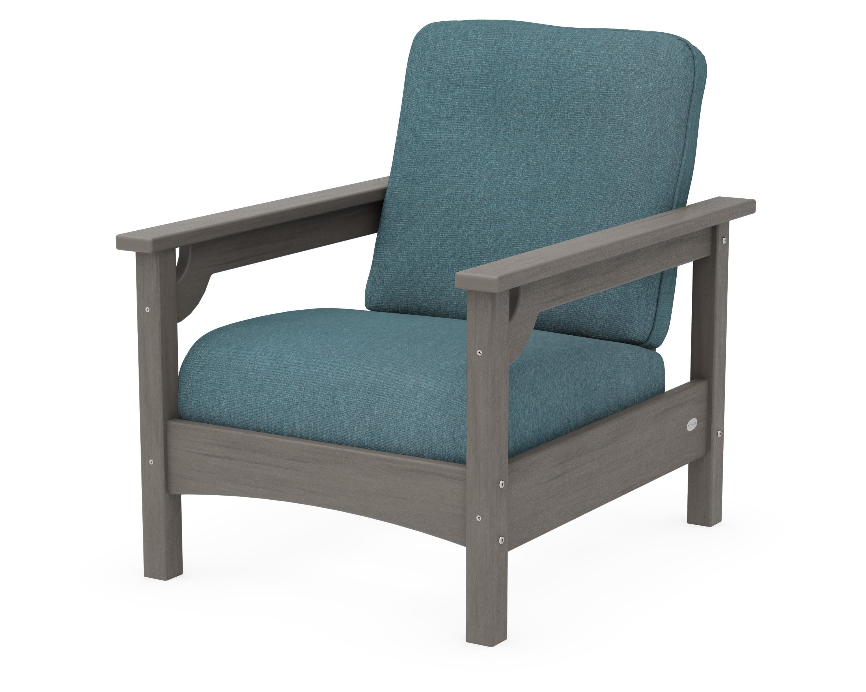 Club Chair in Driftwood / Ocean Teal