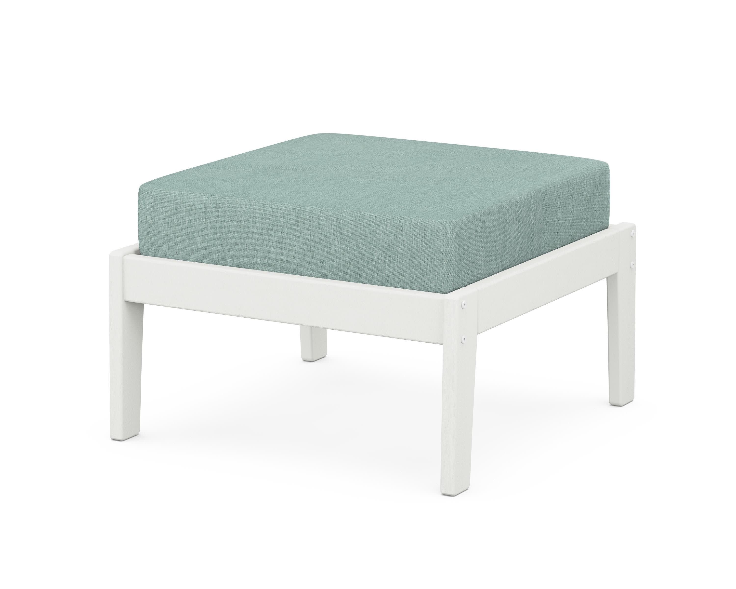 Deep Seating Ottoman in Vintage White / Glacier Spa