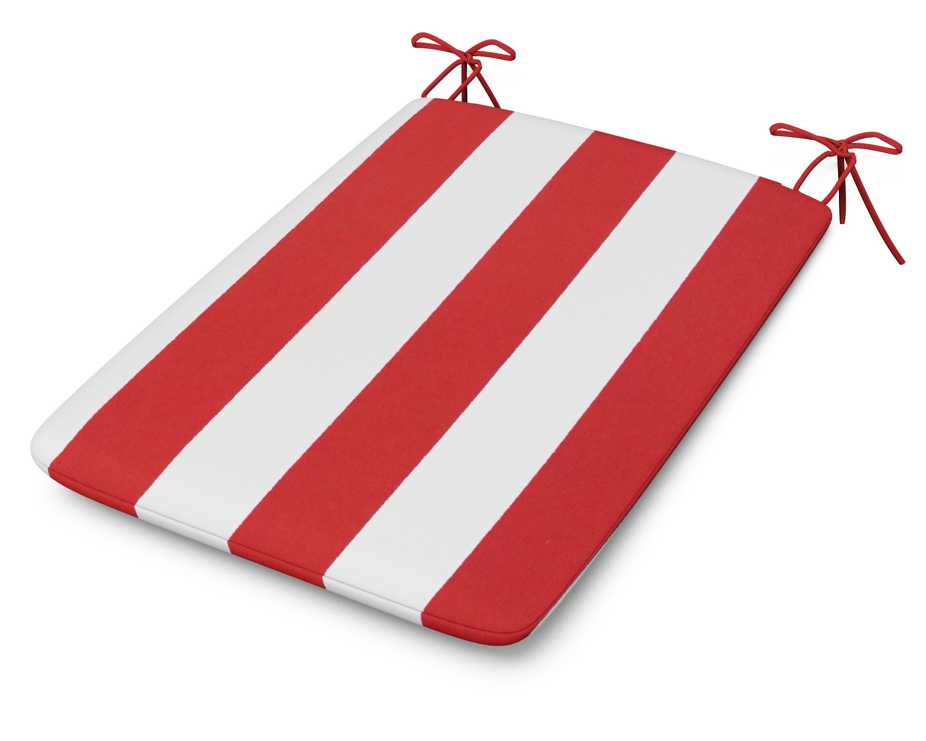 1100 Plaza Seat Pad in Cabana Stripe Crimson
