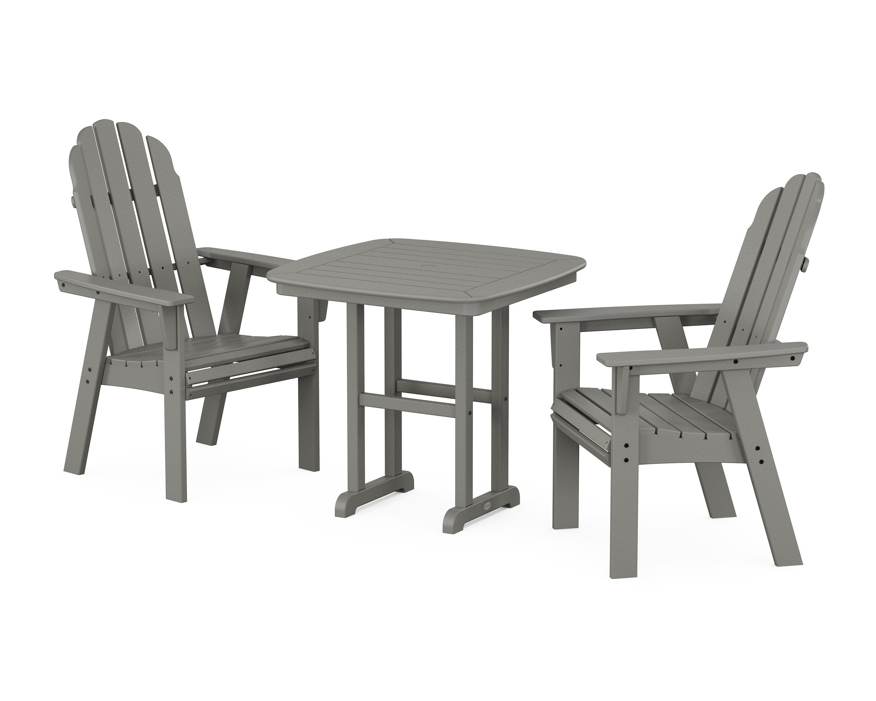 Vineyard Adirondack 3-Piece Dining Set in Slate Grey