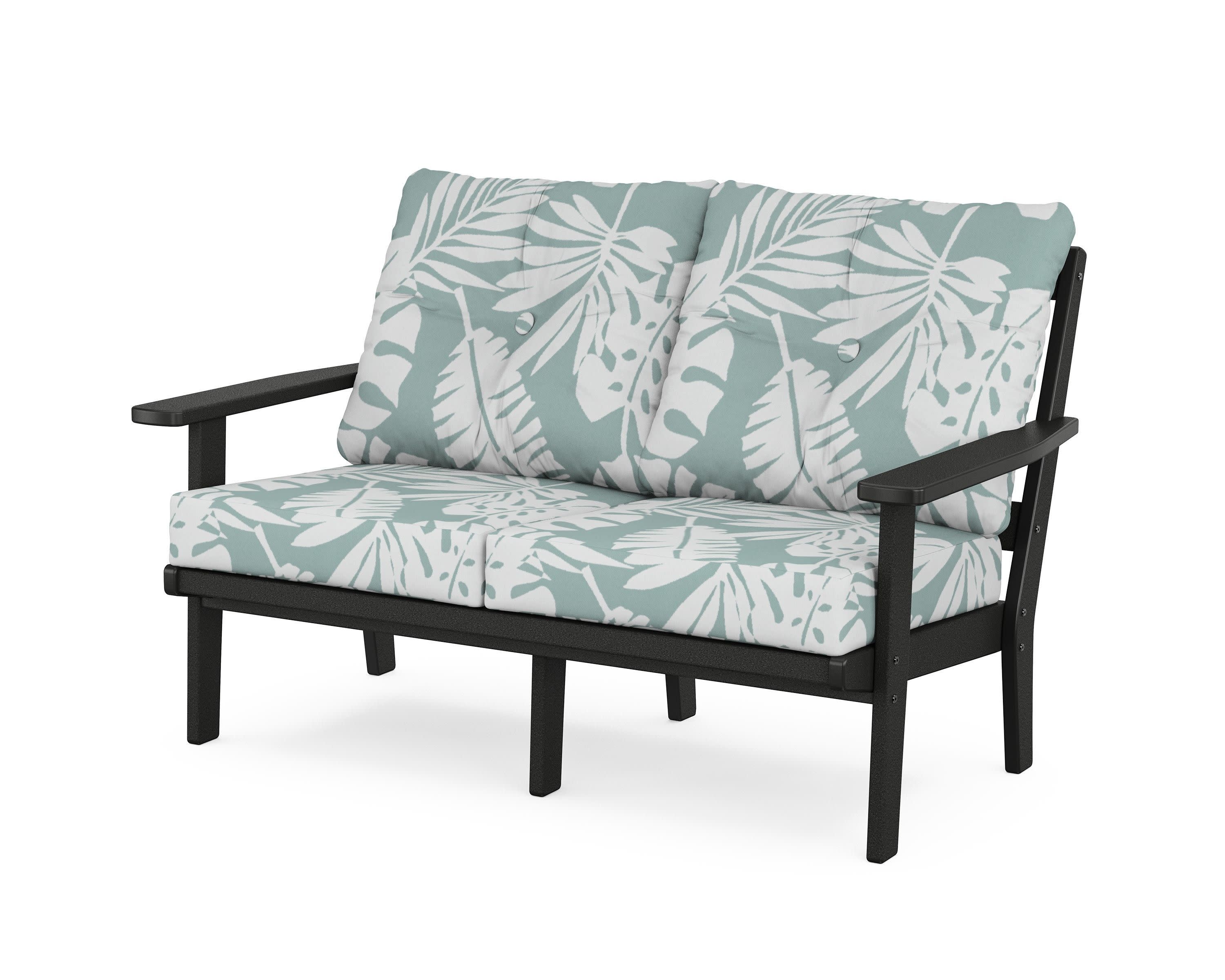 Prairie Deep SeatingLoveseat in Black / Leaf Glacier Spa