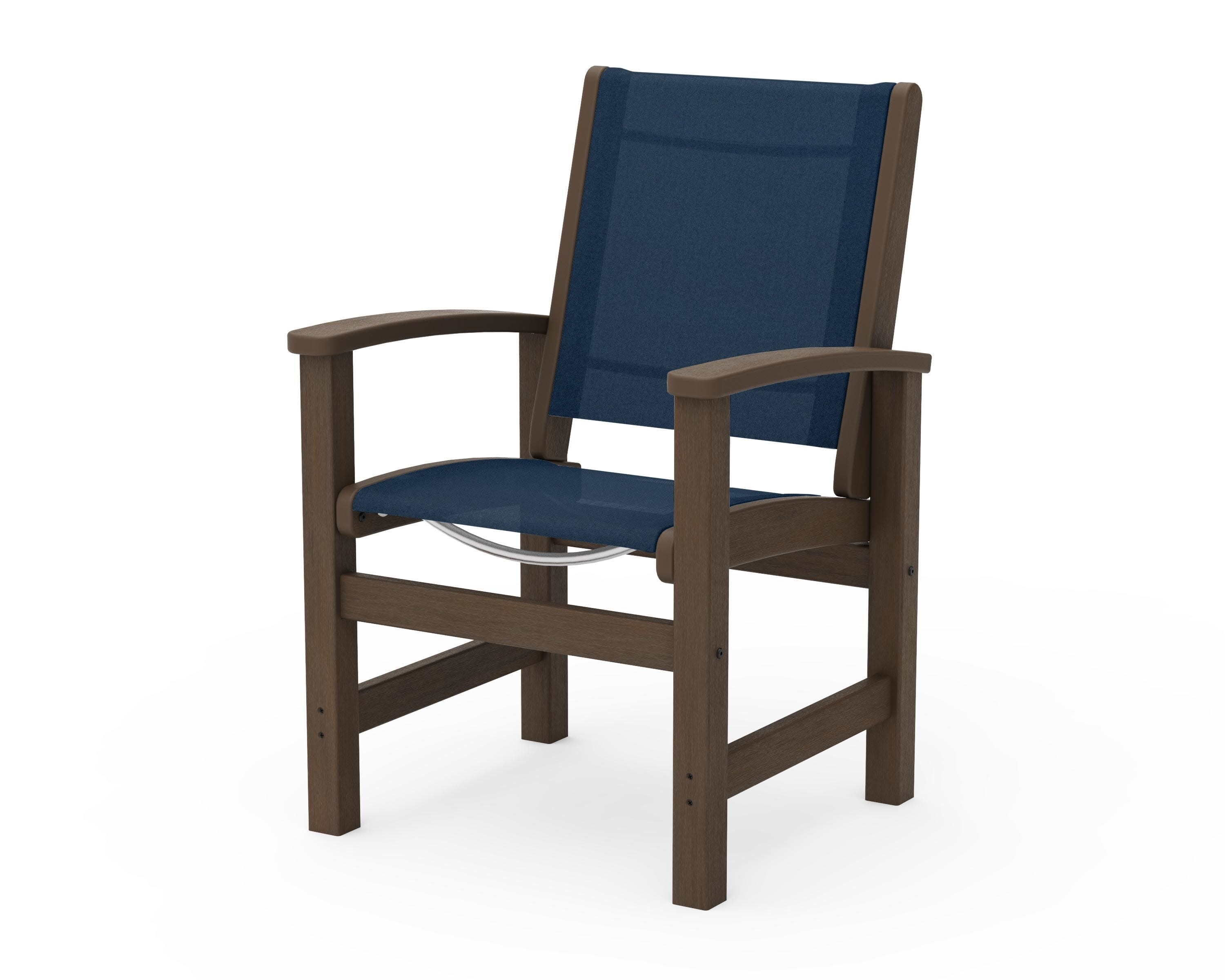 Coastal Dining Chair in Kona / Navy Blue Sling