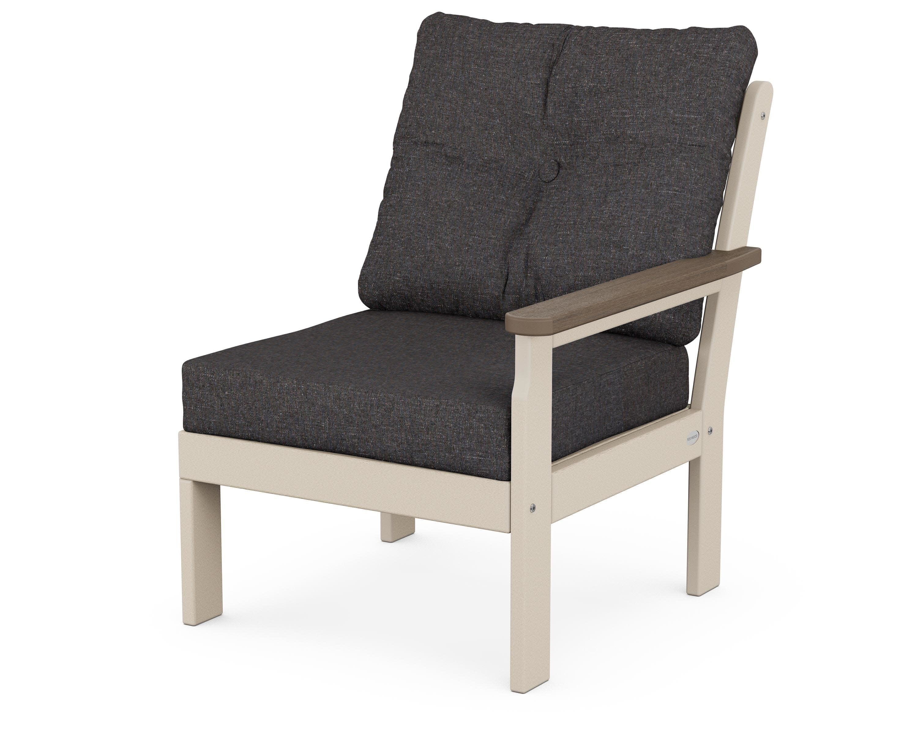 Vineyard Modular Right Arm Chair in Sand / Kona / Ash Charcoal