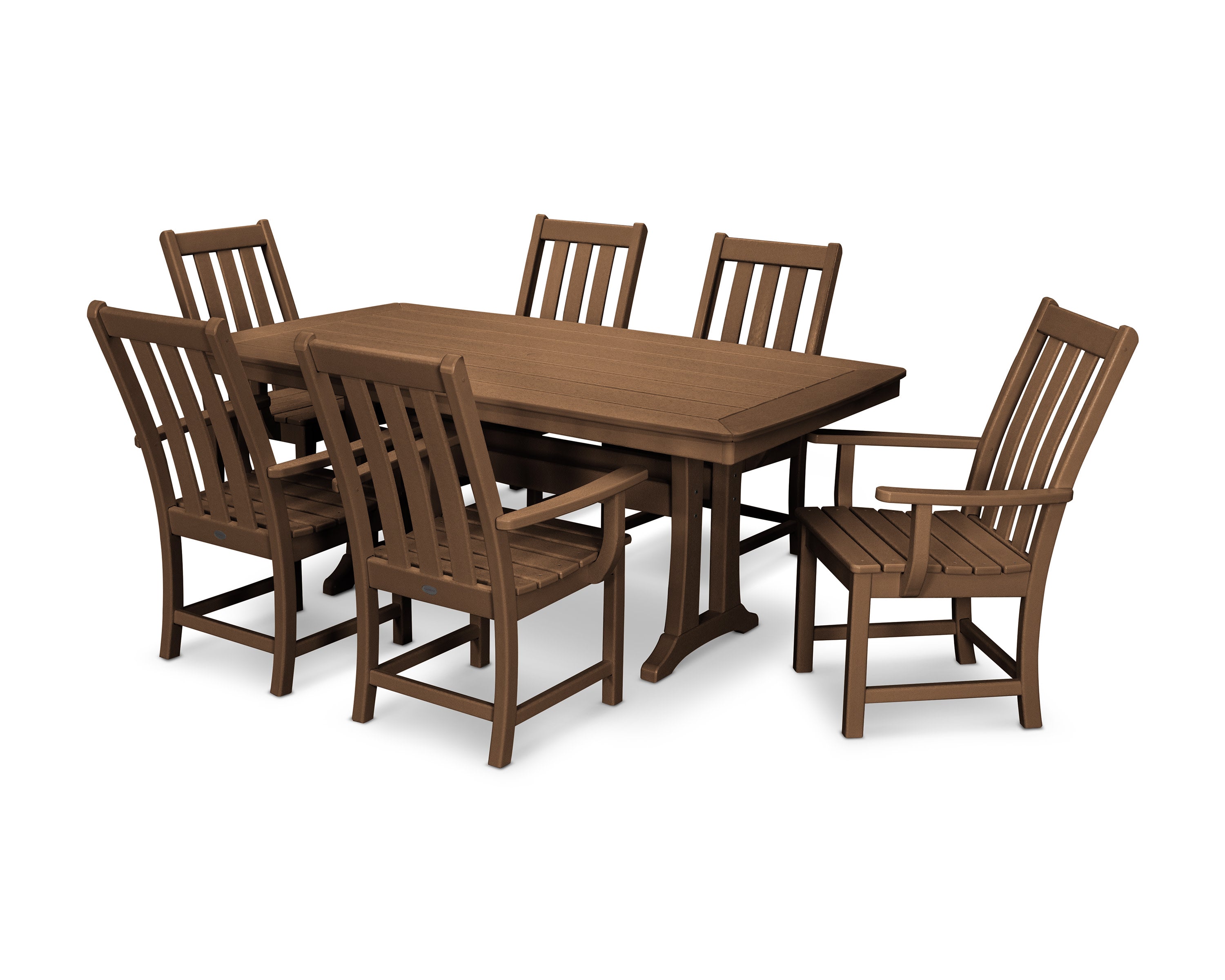 Vineyard 7-Piece Arm Chair Dining Set in Teak