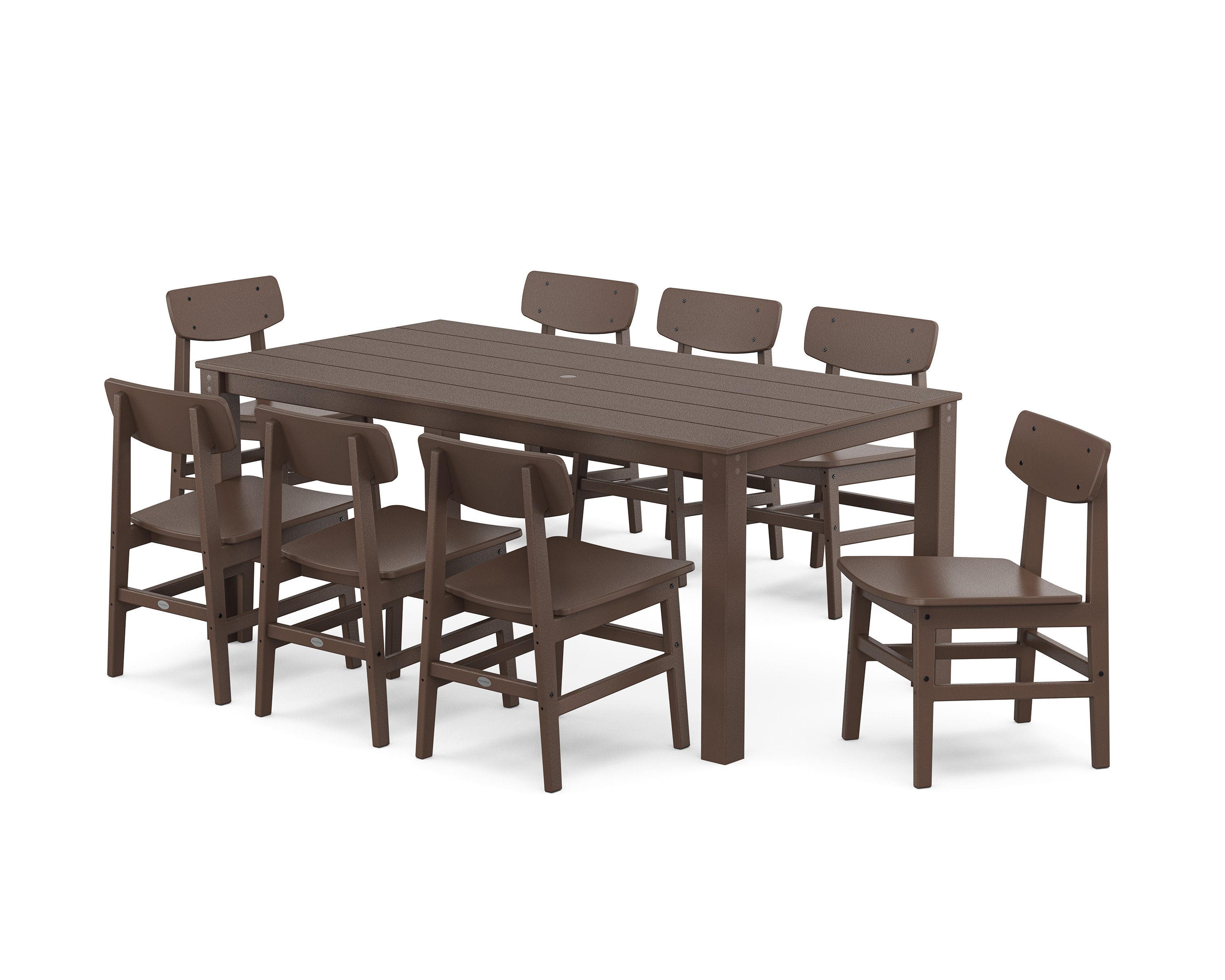 Modern Studio Urban Chair 9-Piece Parsons Dining Set in Mahogany