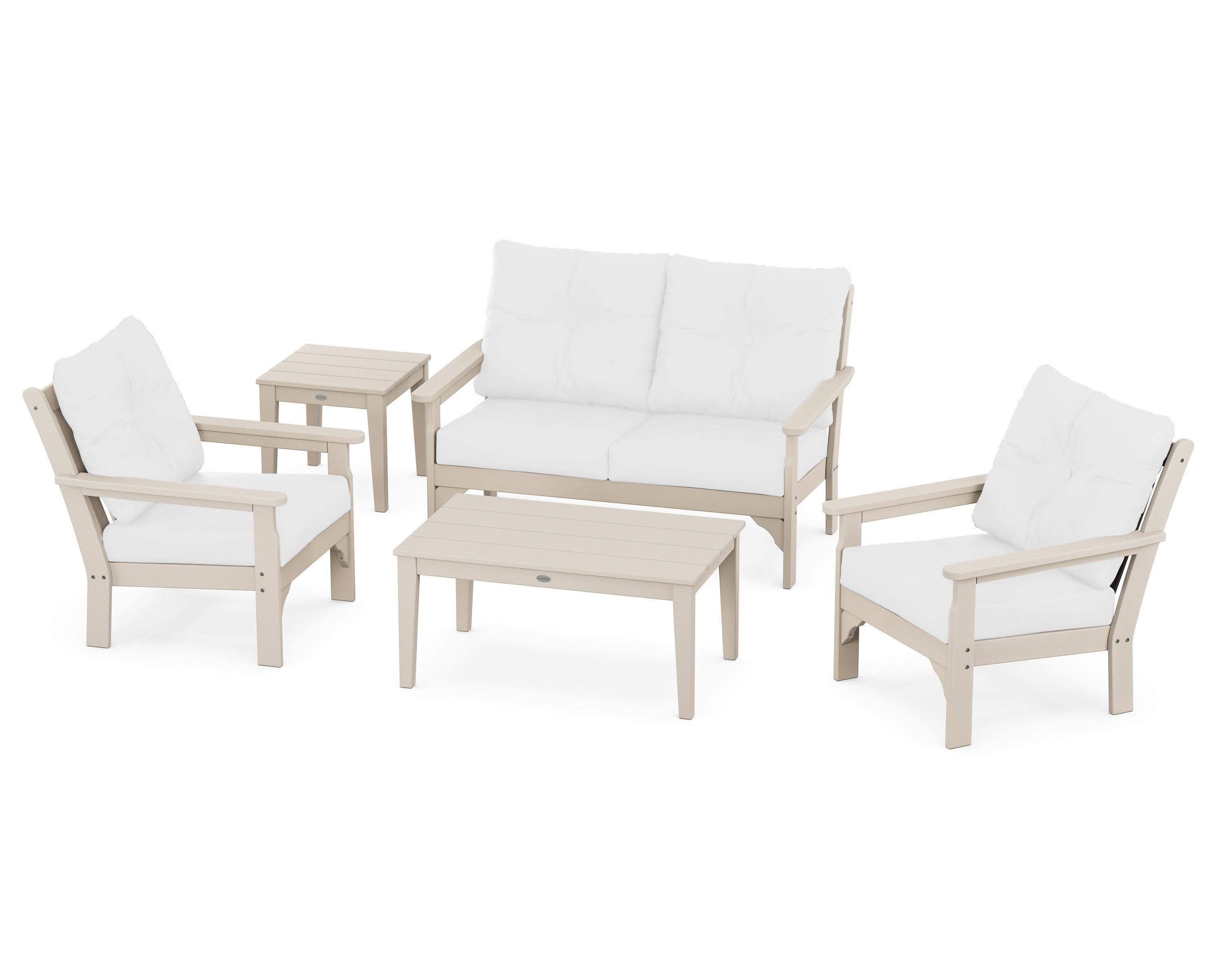 Vineyard 5-Piece Deep Seating Set in Sand / Natural