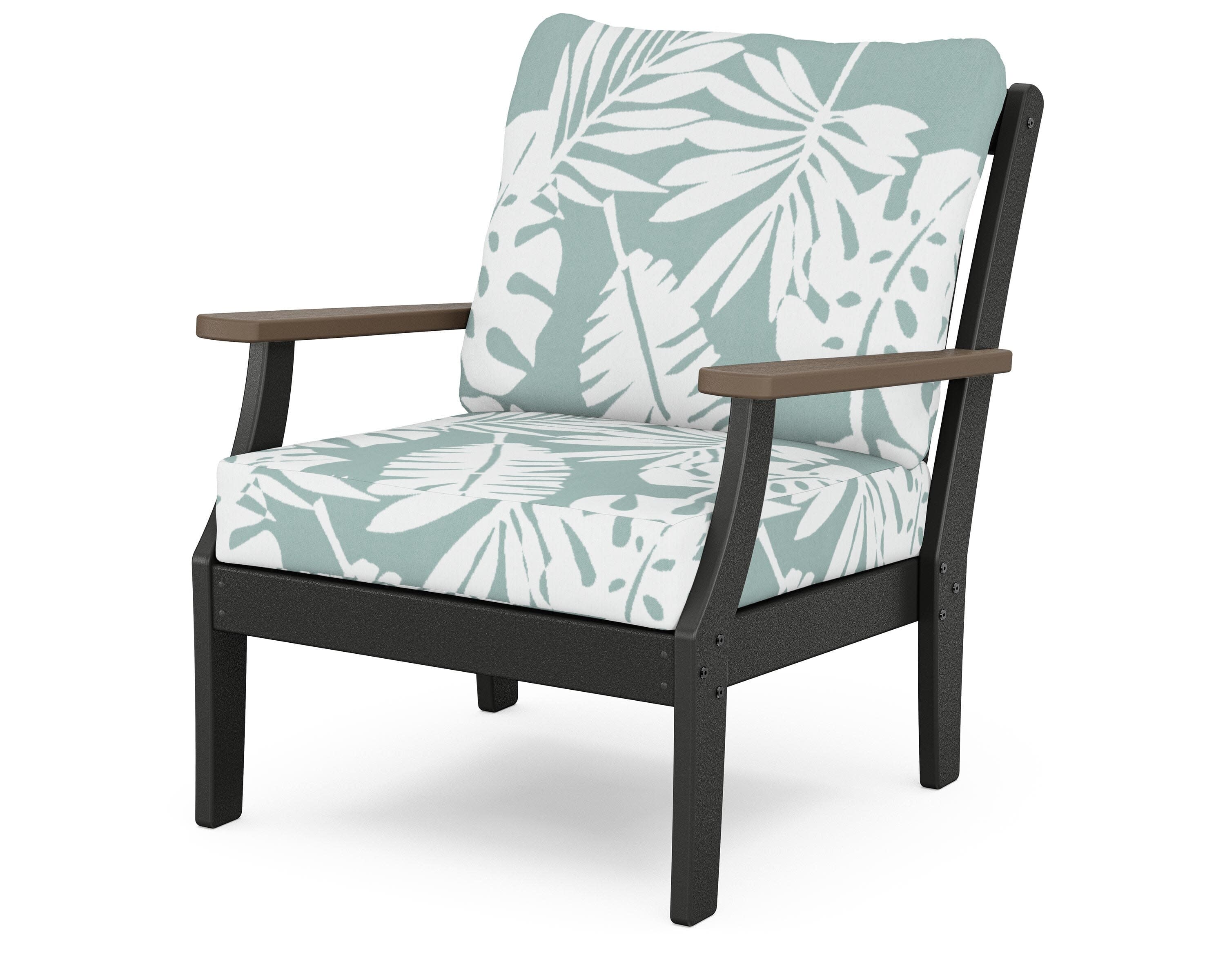 Braxton Deep Seating Chair in Black / Kona / Leaf Glacier Spa