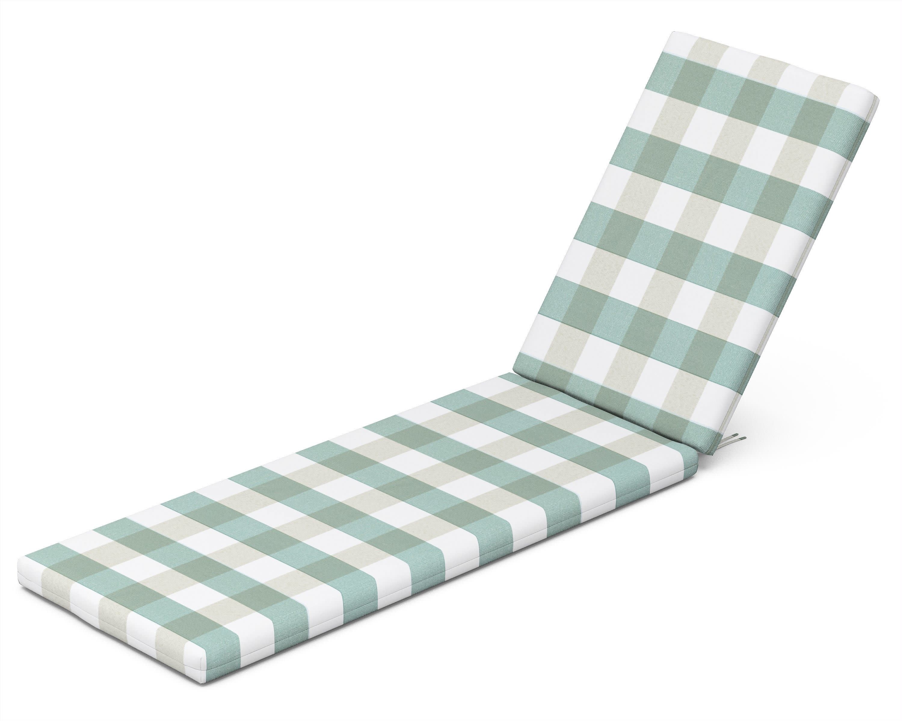 Chaise Cushion in Buffalo Plaid Glacier Spa