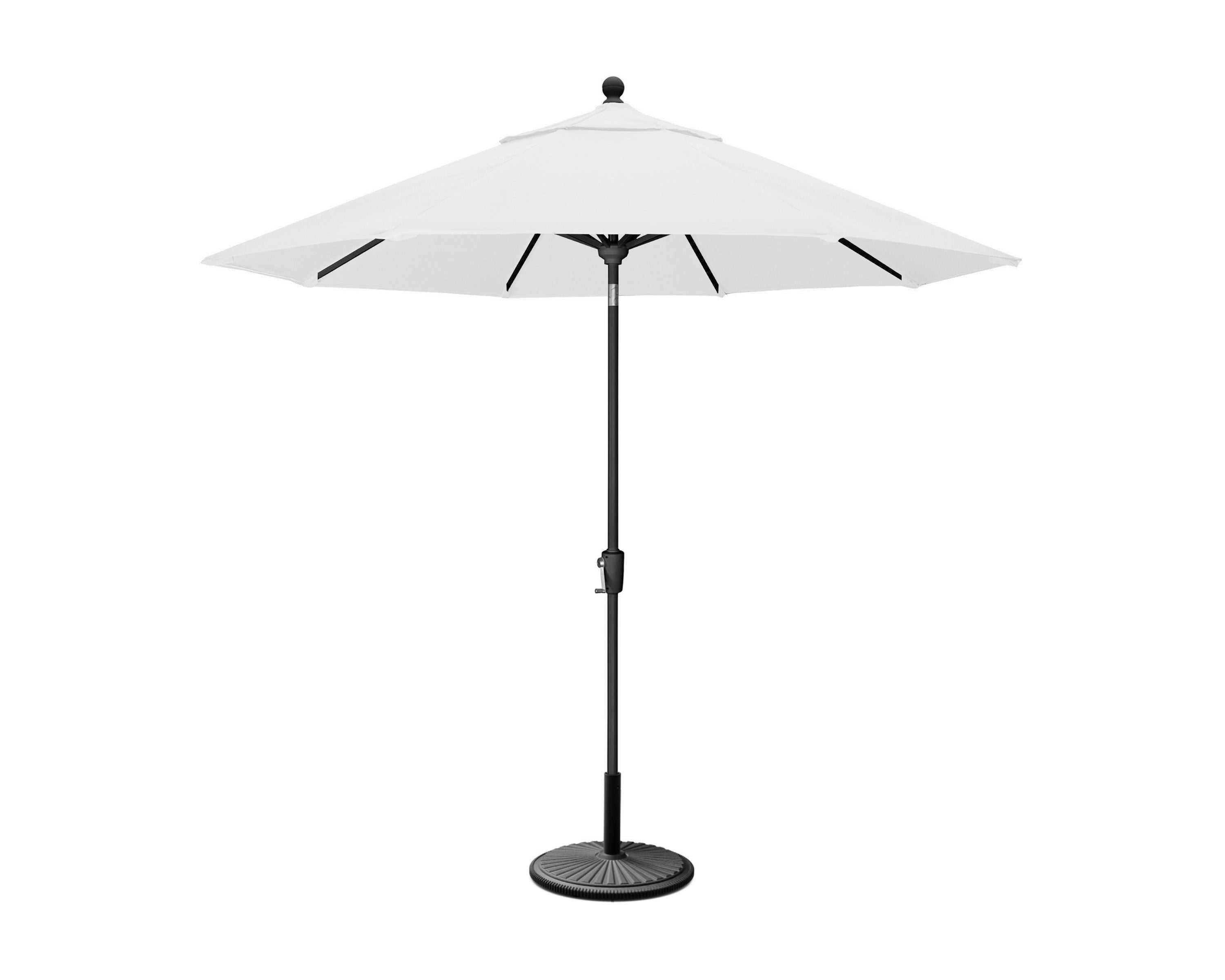 9' Tilt Market Umbrella & Base in Black / Natural