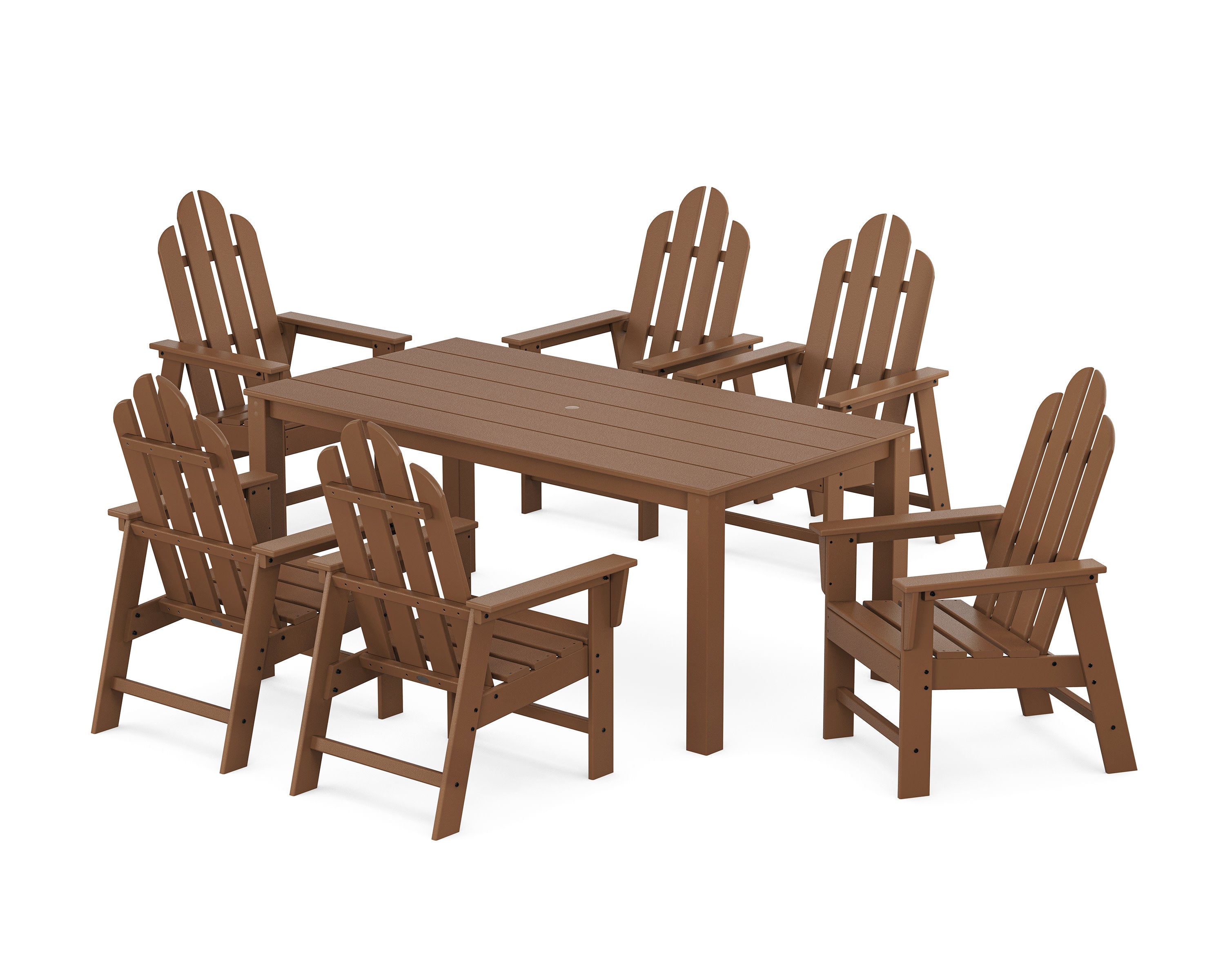 Long Island 7-Piece Parsons Dining Set in Teak