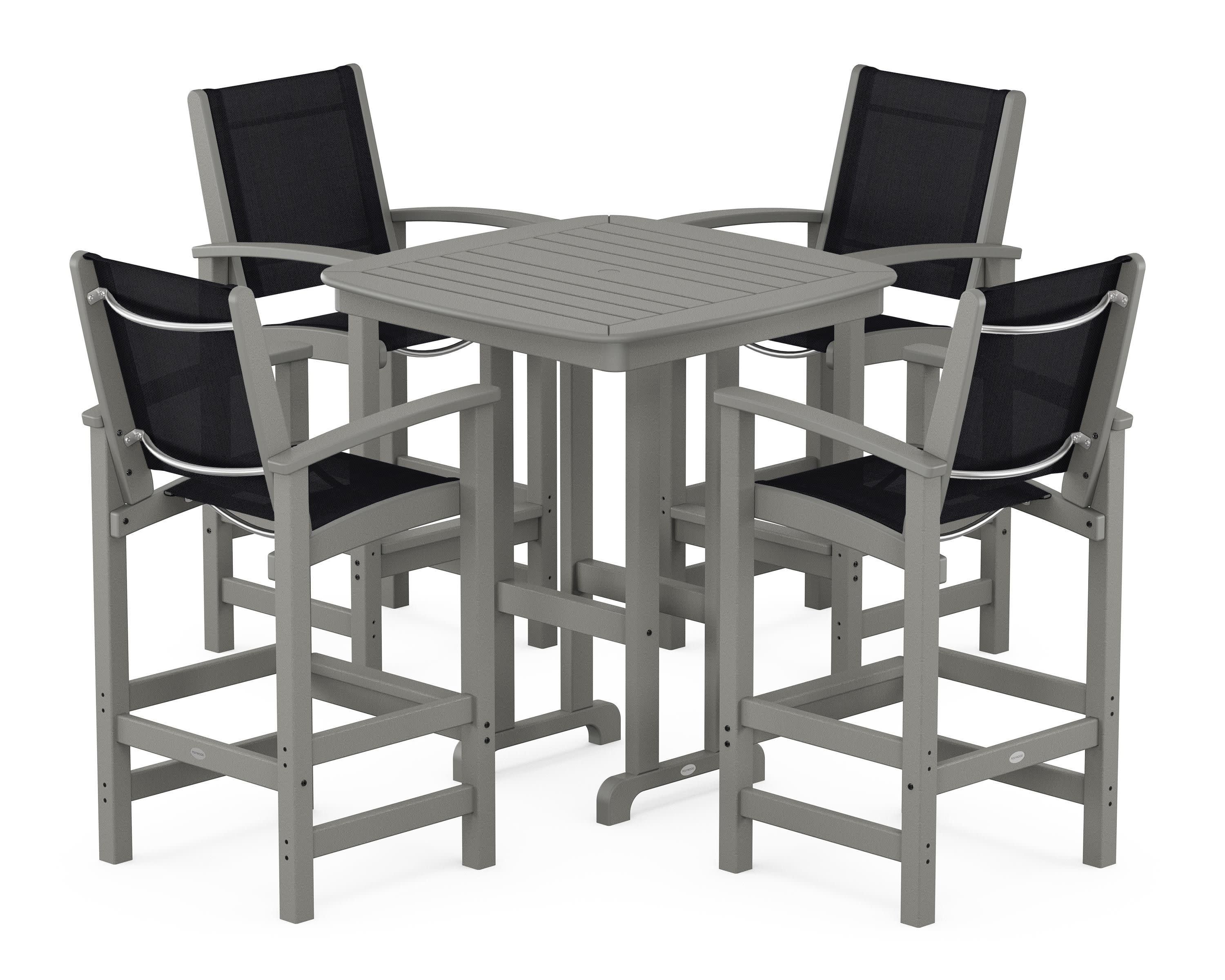 Coastal 5-Piece Bar Set in Slate Grey / Black Sling