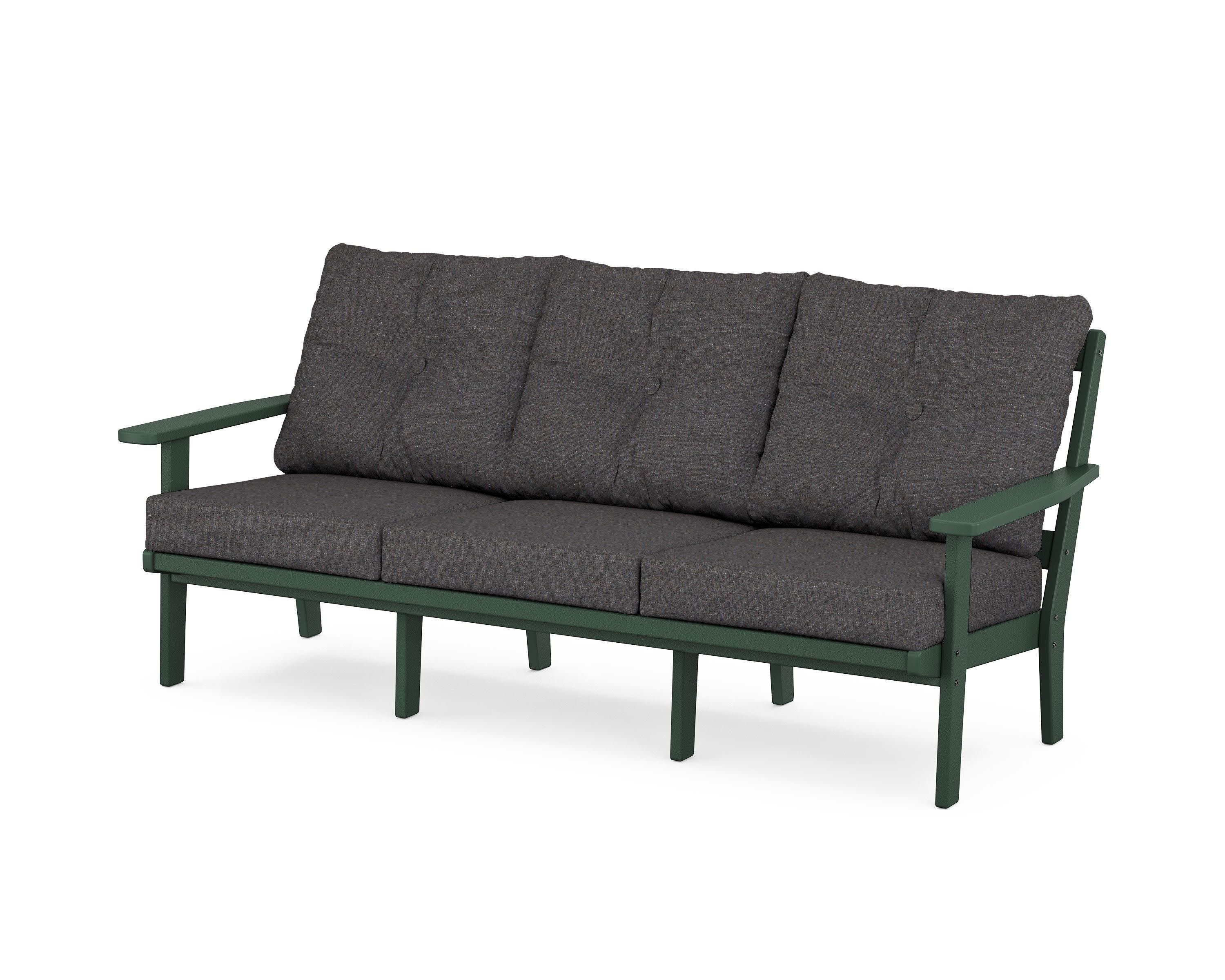 Oxford Deep Seating Sofa in Green / Ash Charcoal