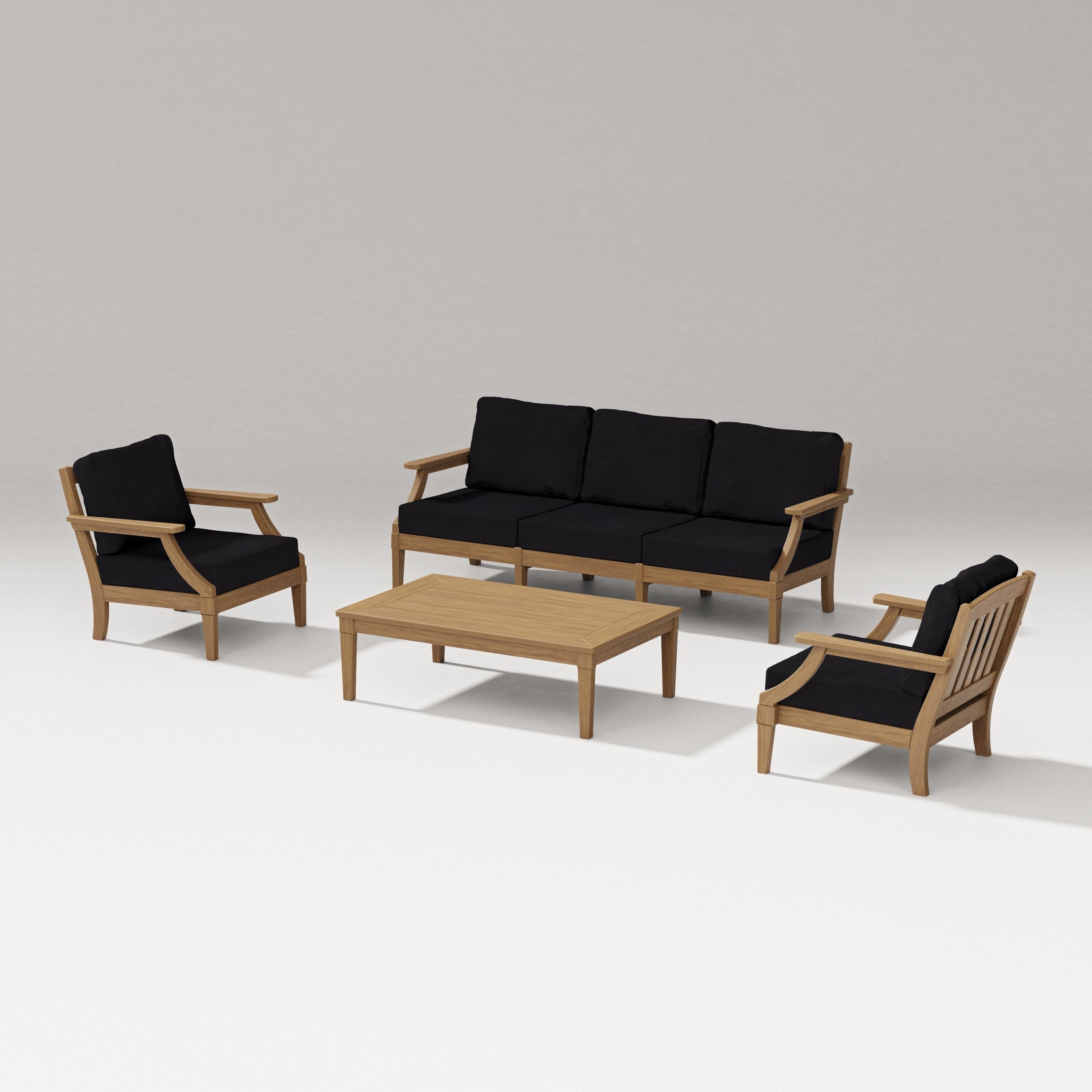 Estate 4-Piece Lounge Sofa Set in Natural / Midnight Linen