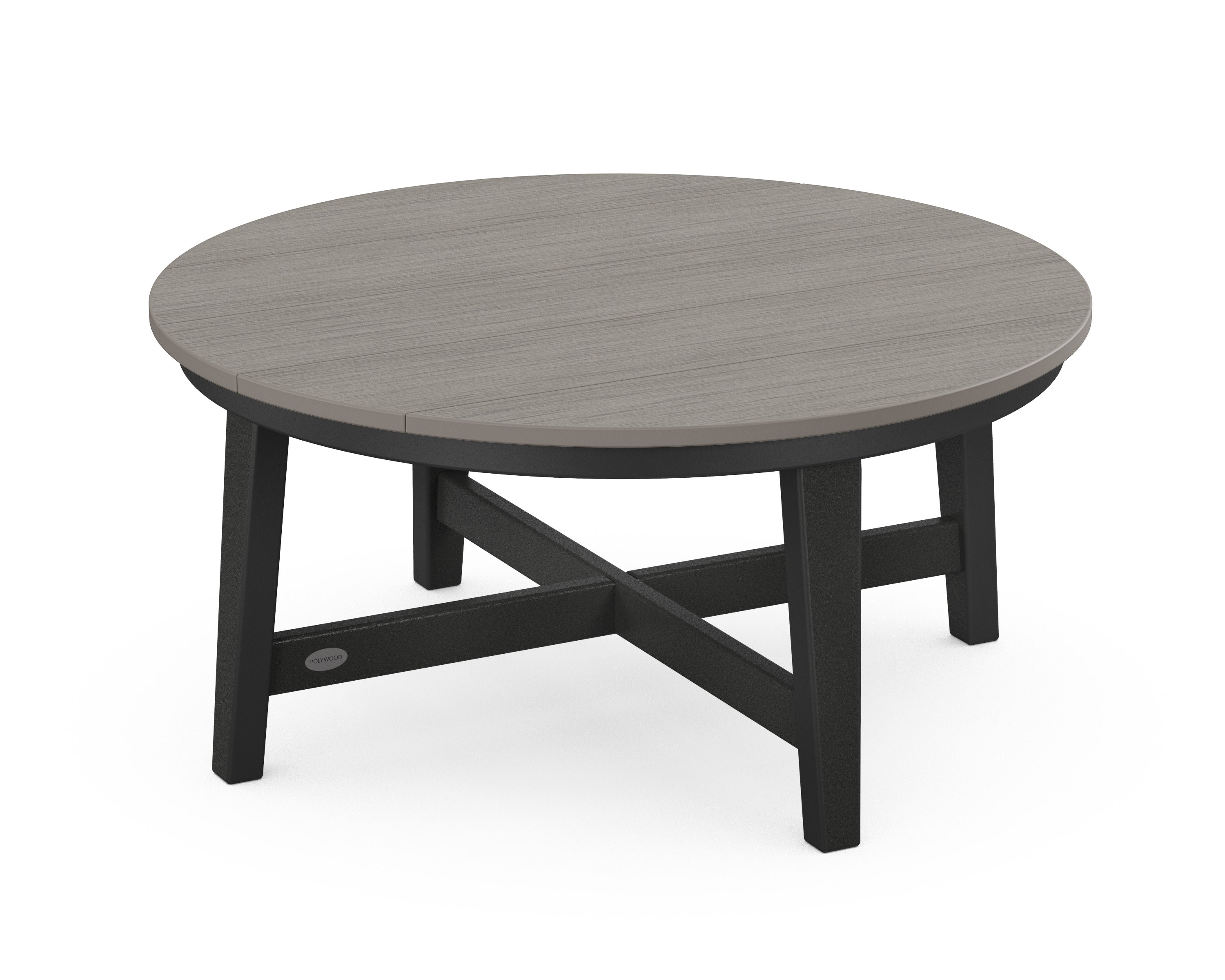 Newport 36" Round Coffee Table in Black / Driftwood