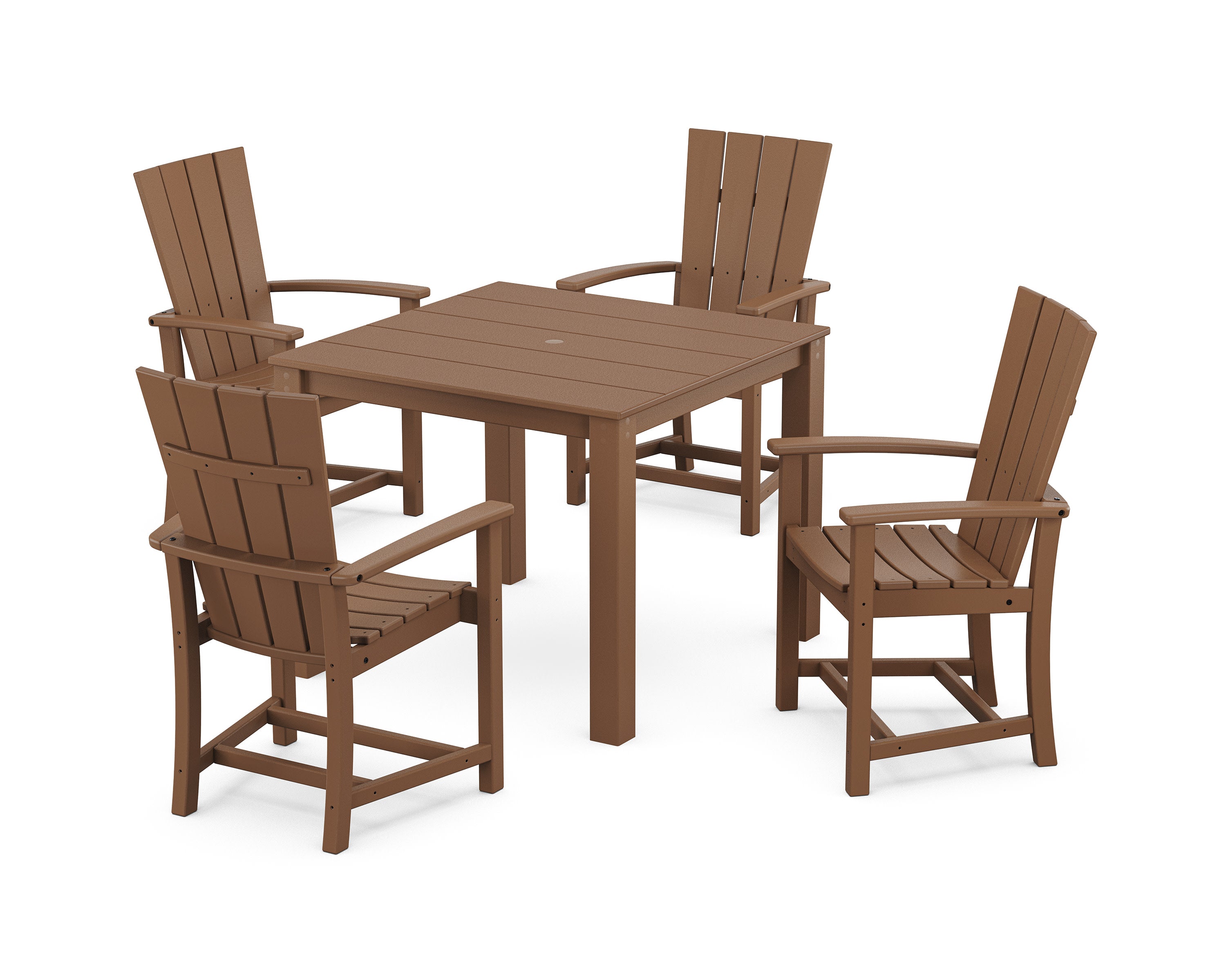 Quattro 5-Piece Parsons Dining Set in Teak