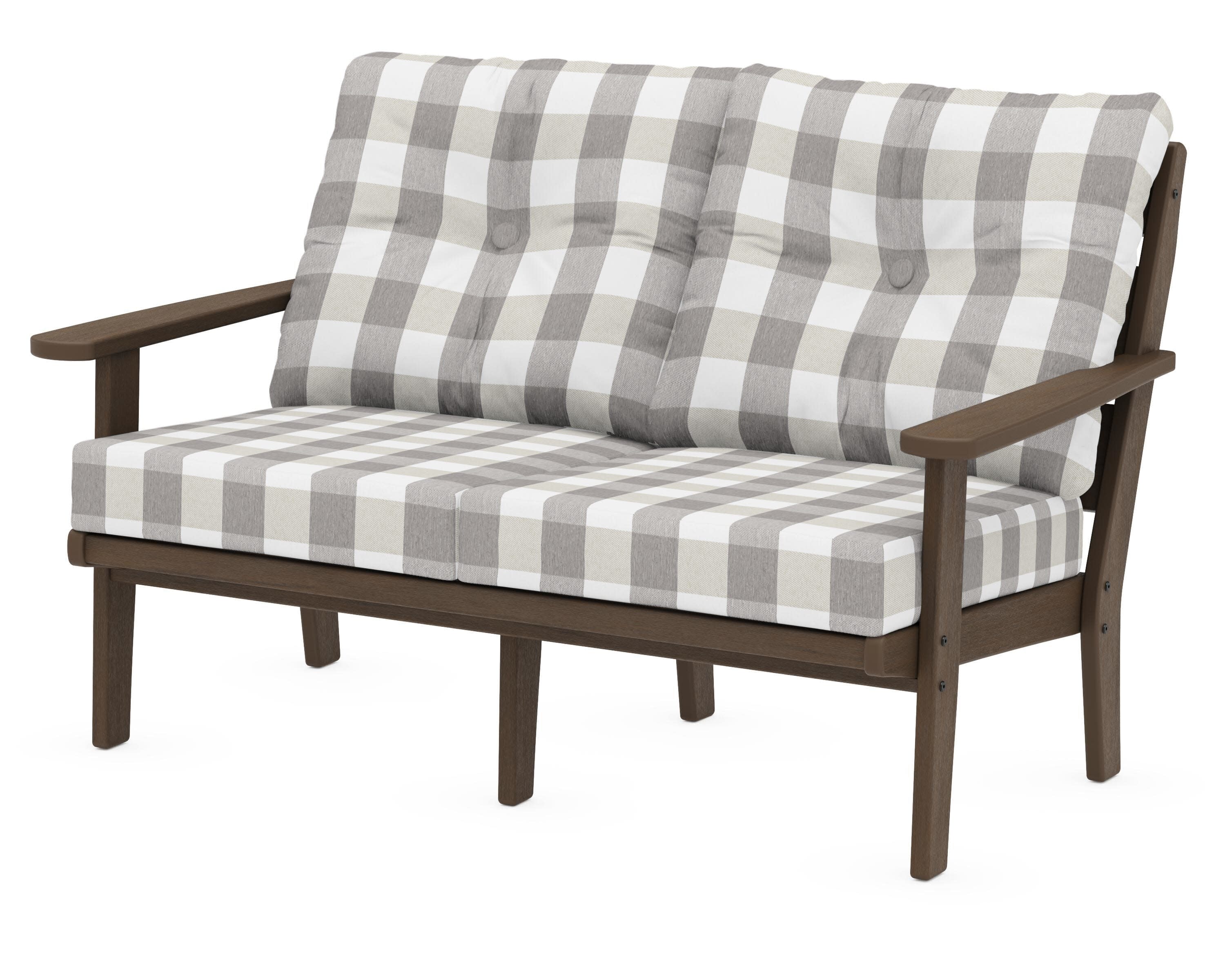 Lakeside Deep Seating Loveseat in Kona / Buffalo Plaid Grey Mist