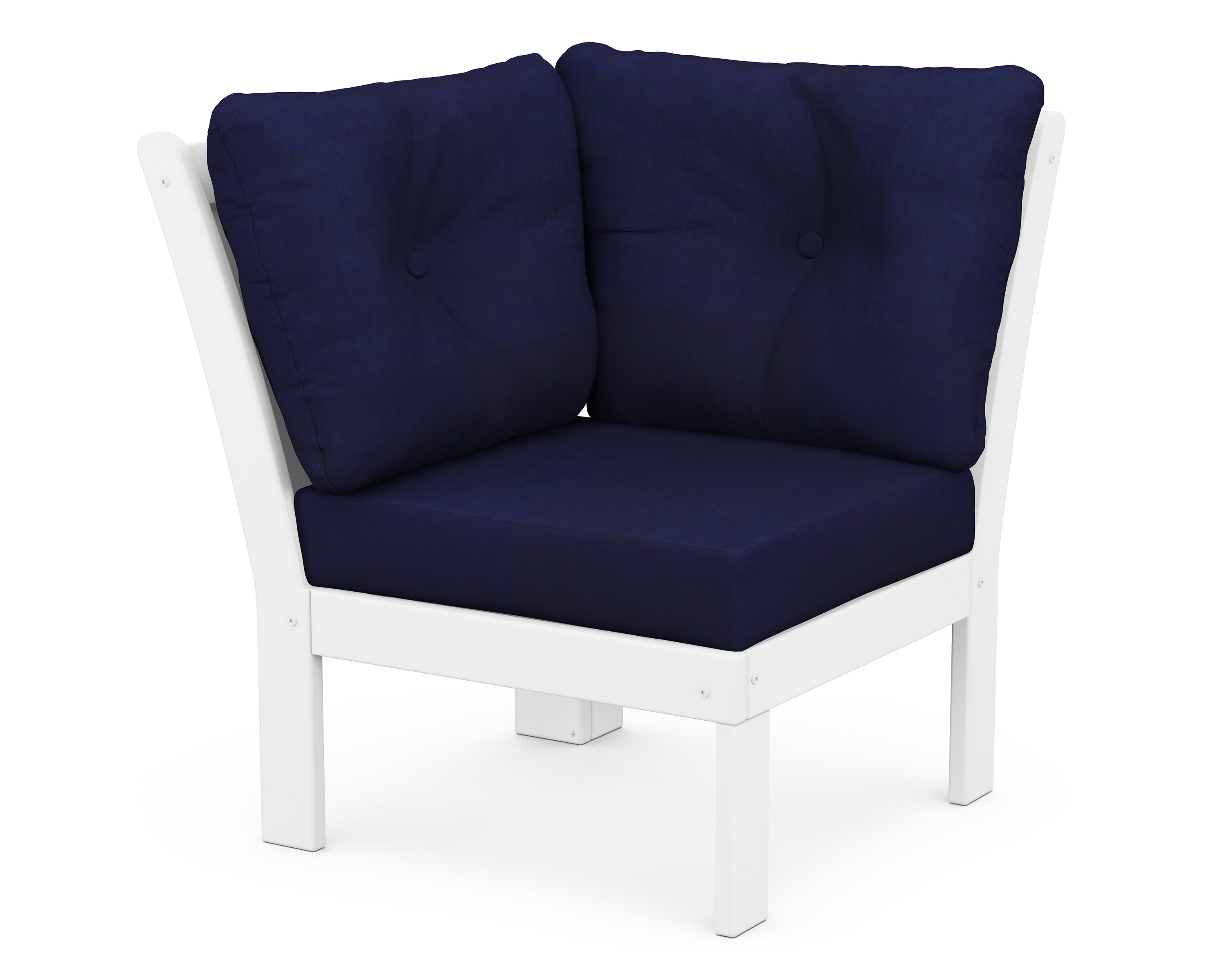 Vineyard Modular Corner Chair in White / Navy