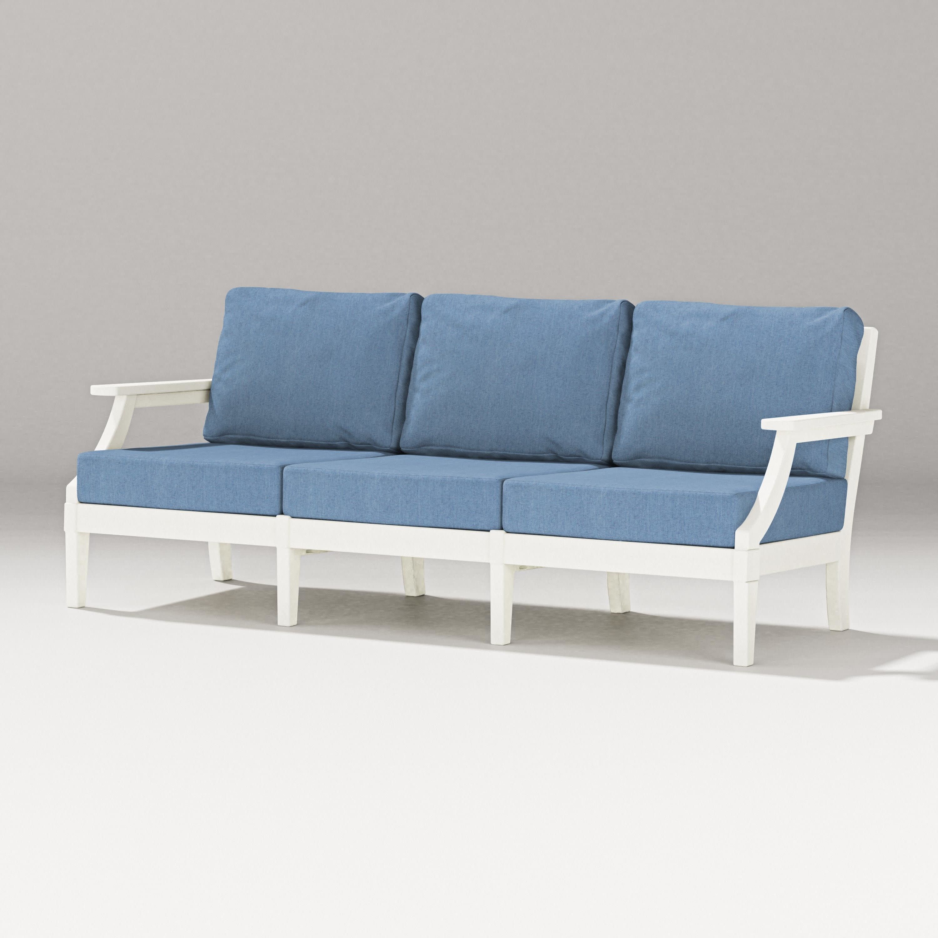 Estate Sofa in Vintage White / Sky Blue