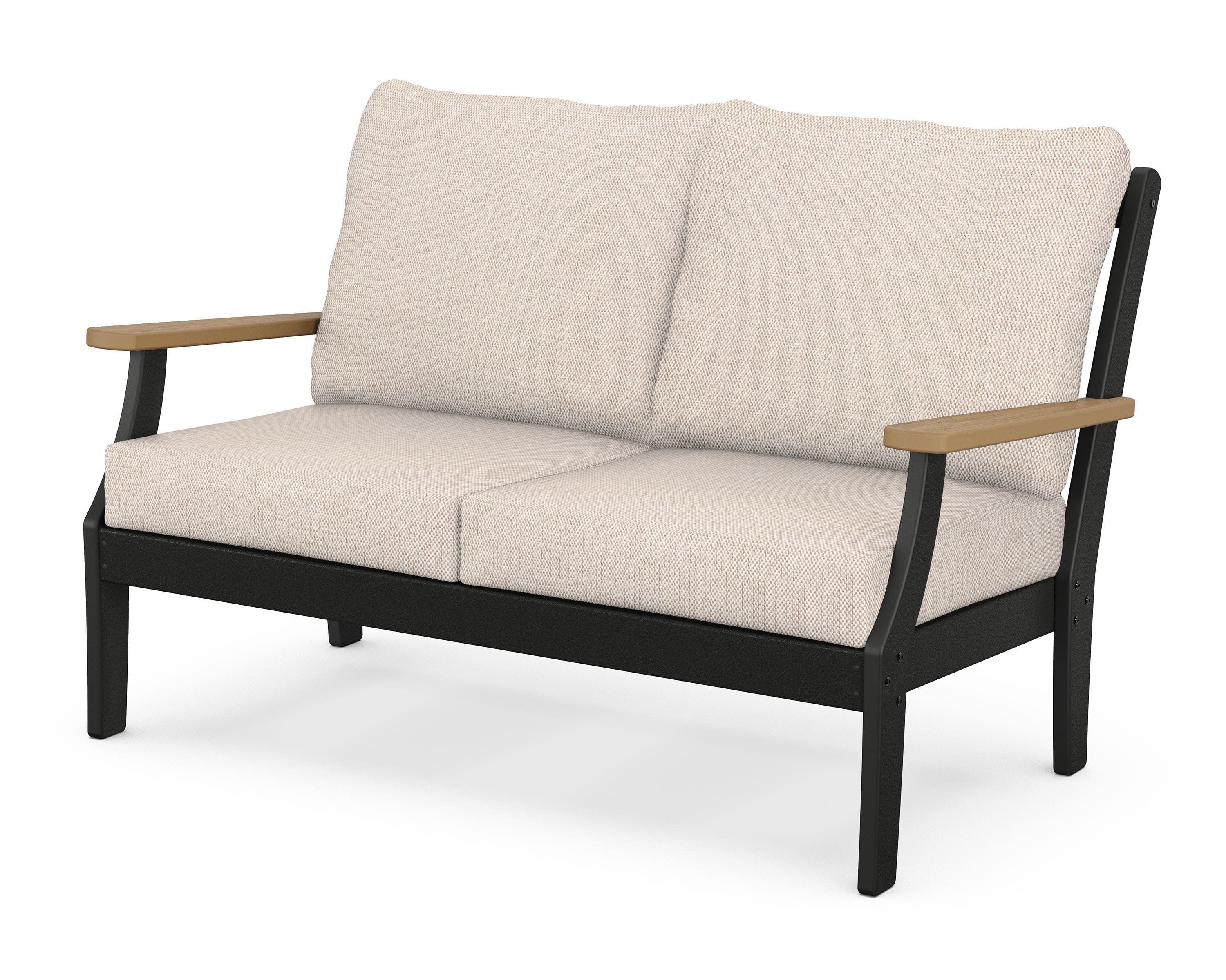 Braxton Deep Seating Loveseat in Black / Natural / Blend Linen