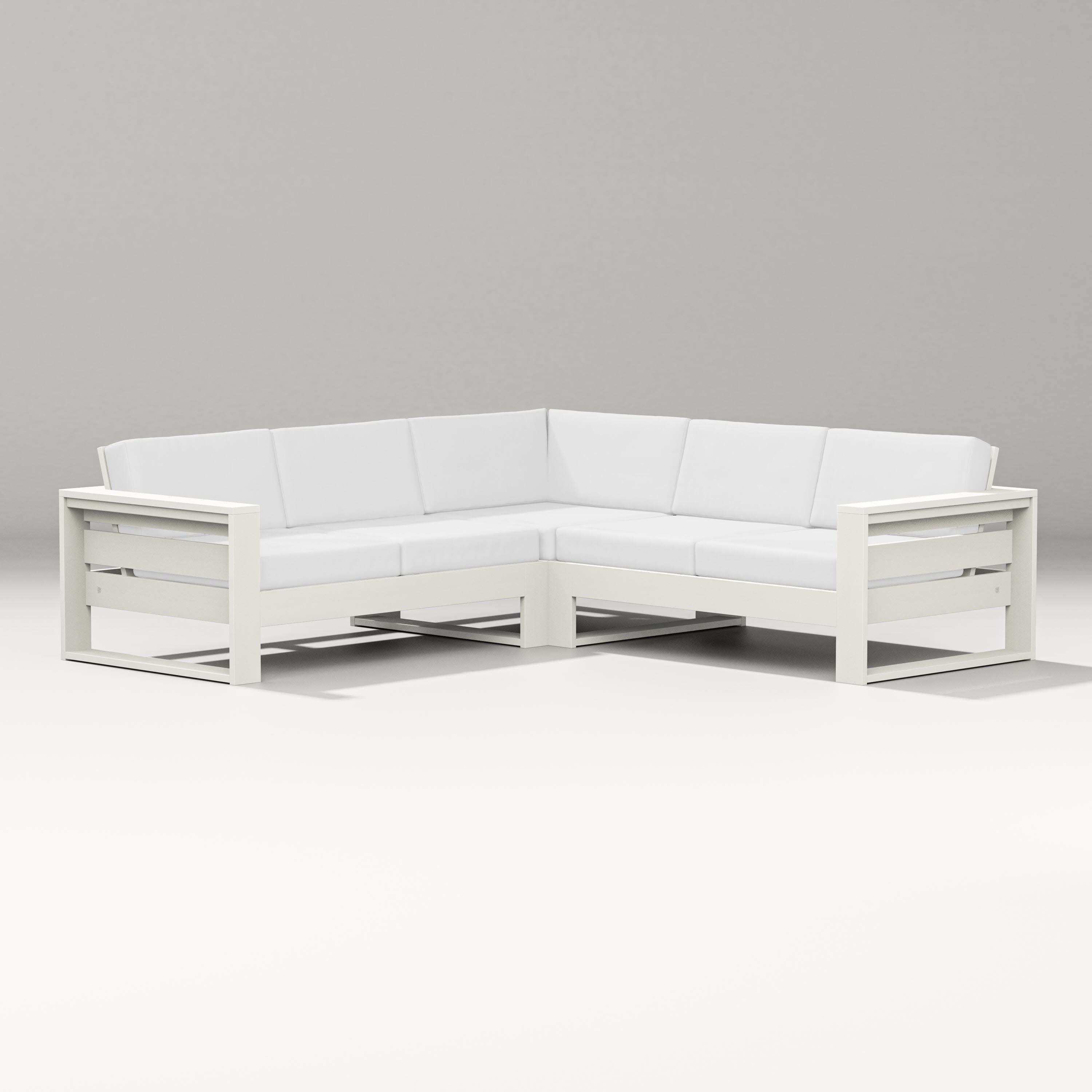 Latitude Corner Sectional in Vintage White / Natural