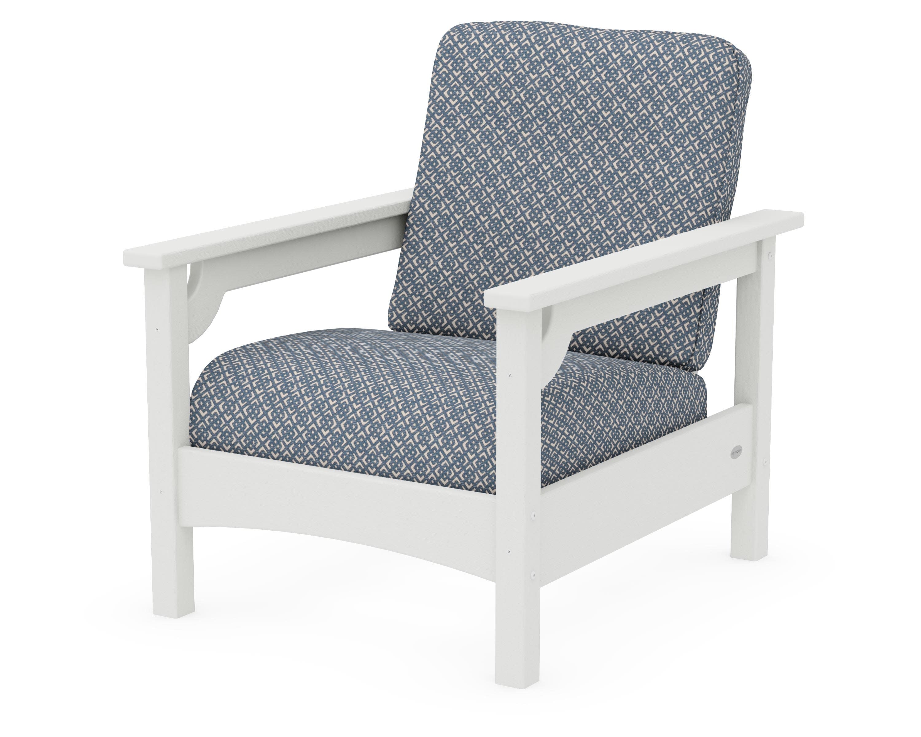 Club Chair in Vintage White / Hopscotch