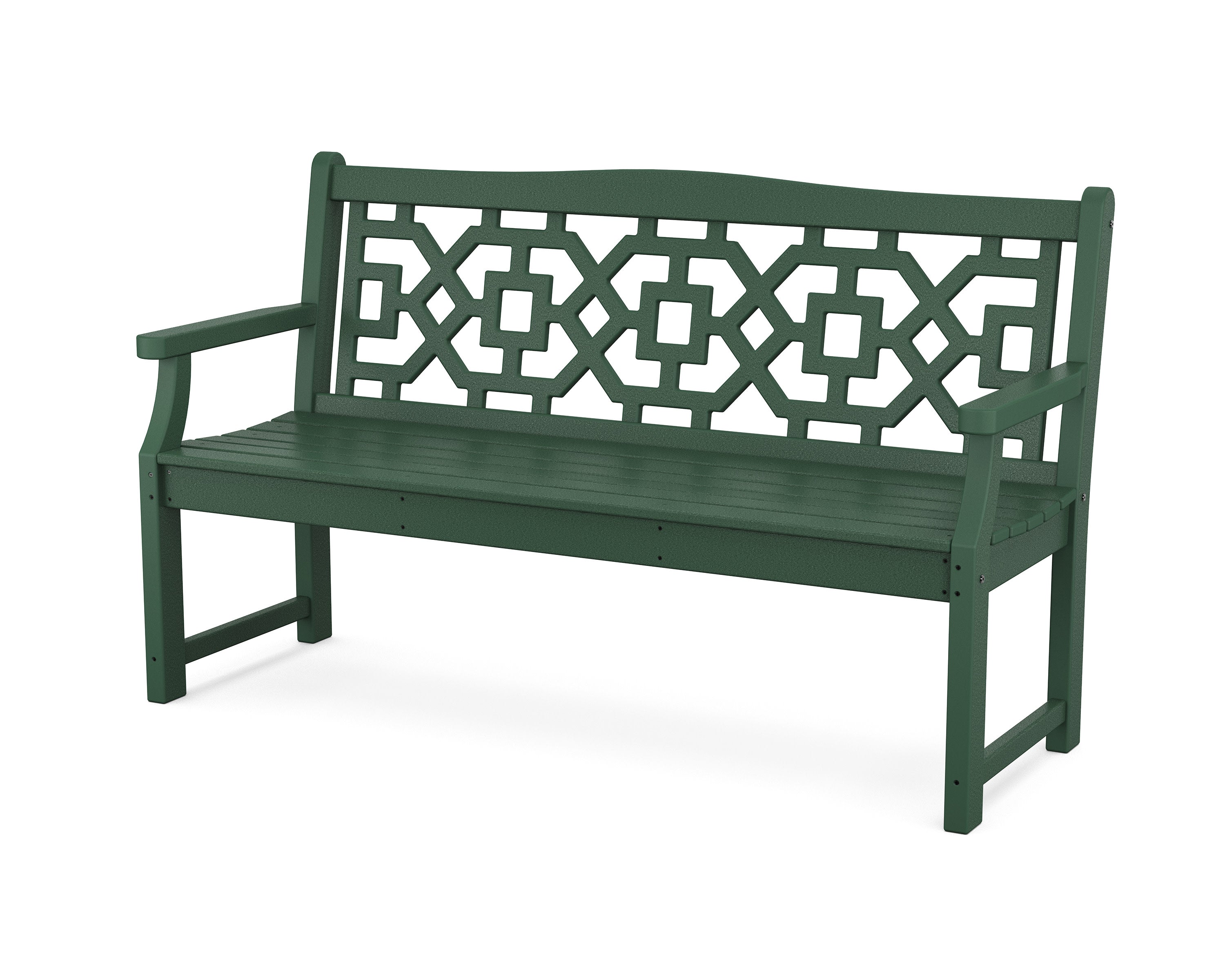 Chinoiserie 60" Garden Bench in Green