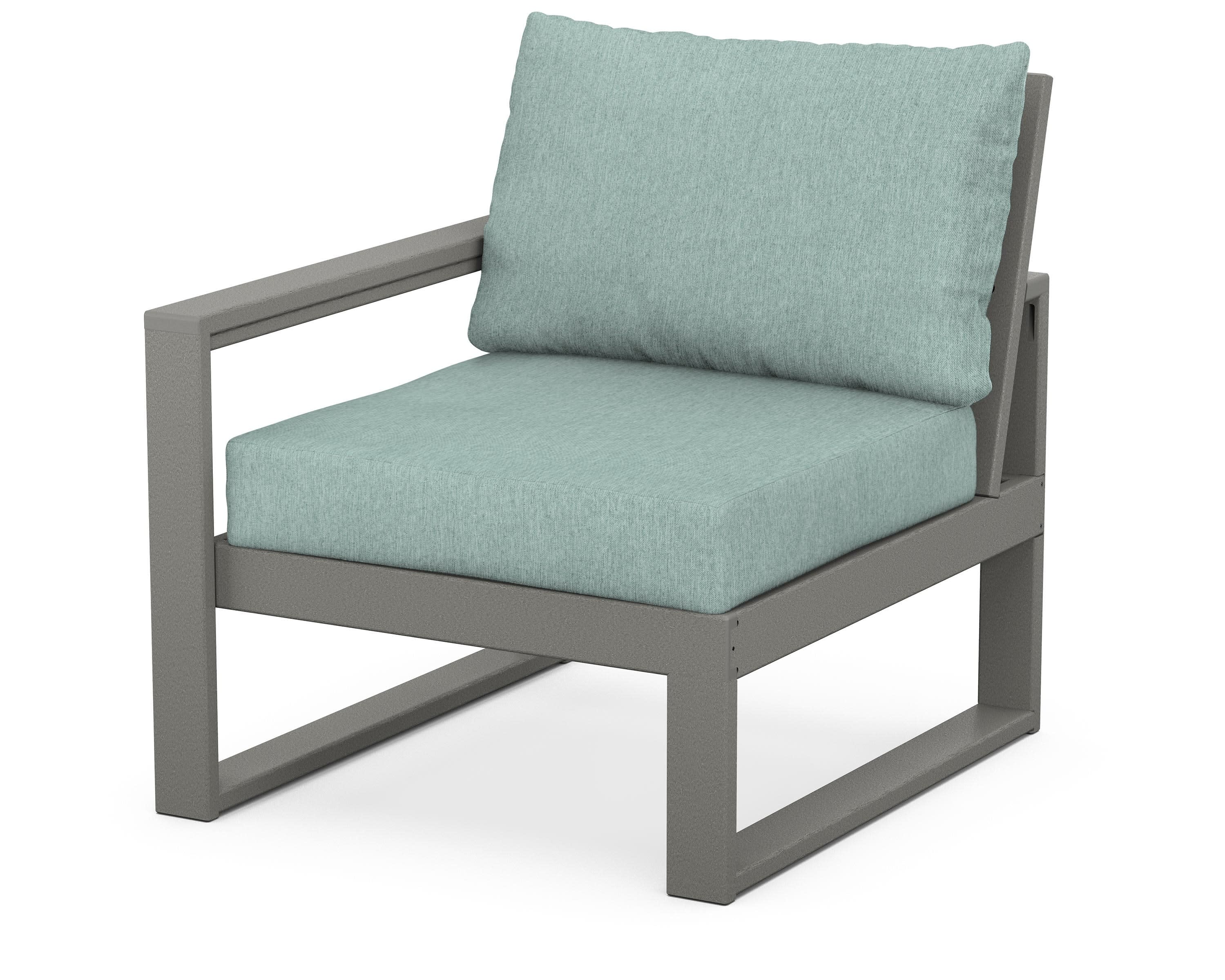 EDGE Modular Left Arm Chair in Slate Grey / Glacier Spa