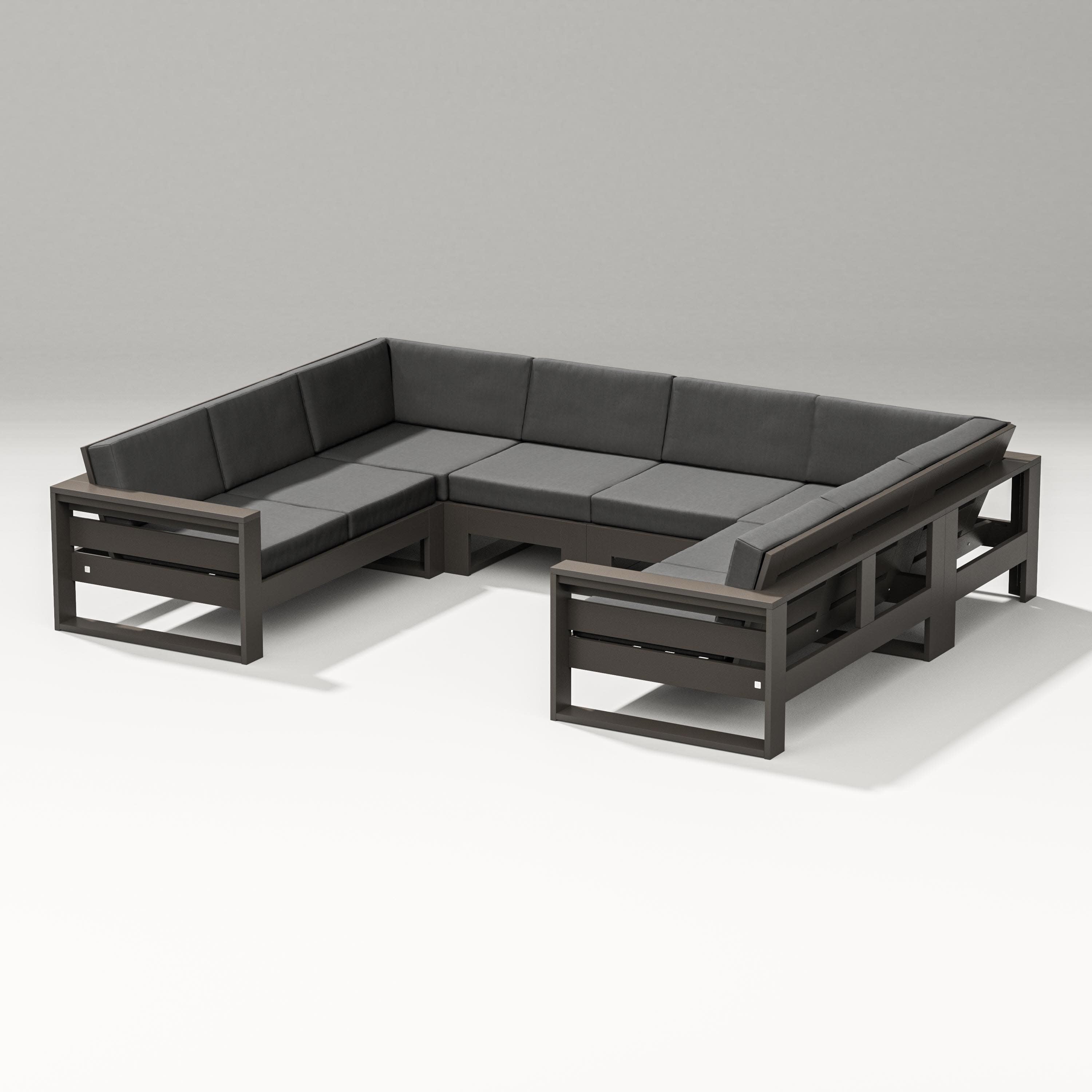 Latitude U-Shaped Sectional in Vintage Coffee / Spectrum Carbon
