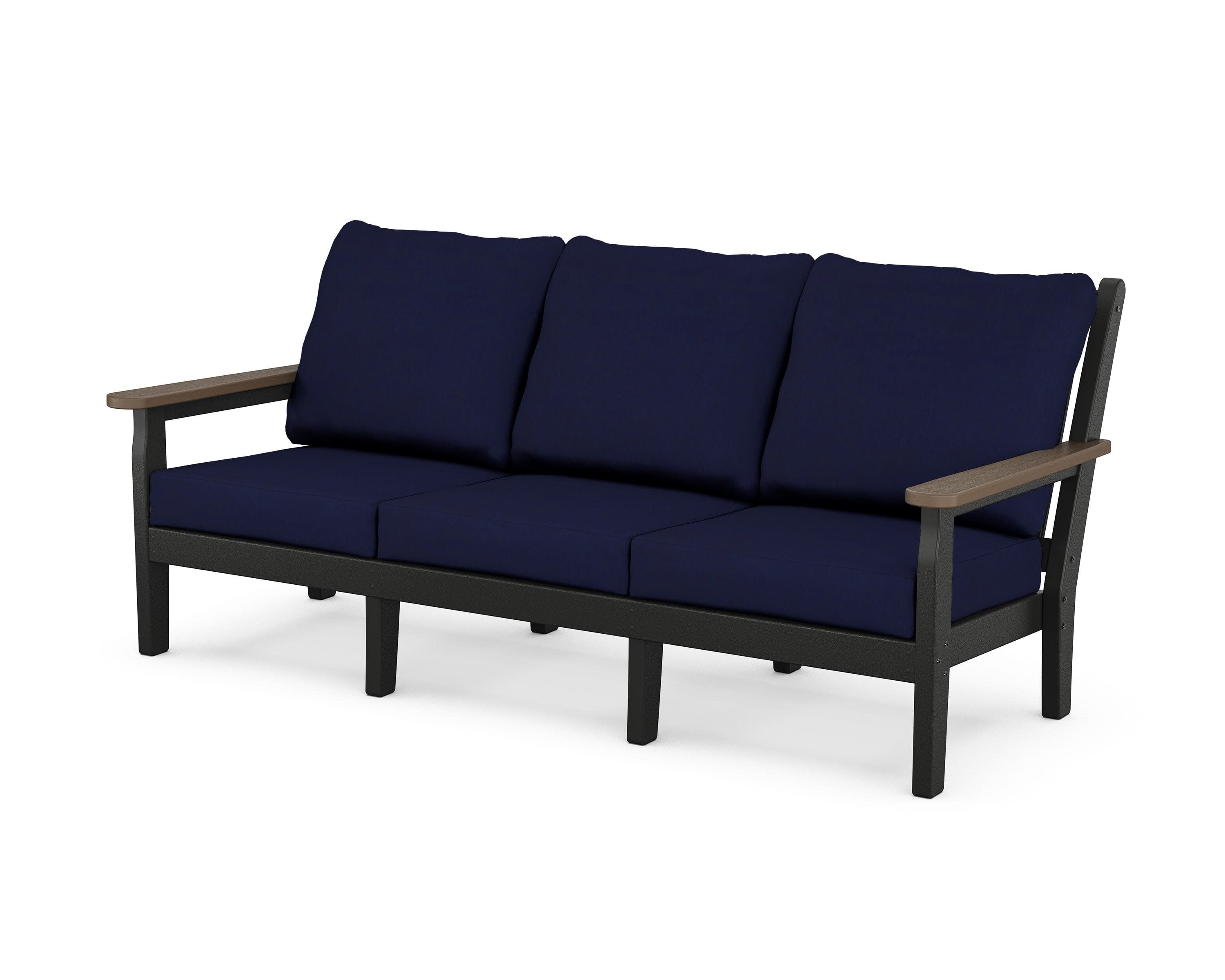 Chippendale Deep Seating Sofa in Black / Kona / Navy