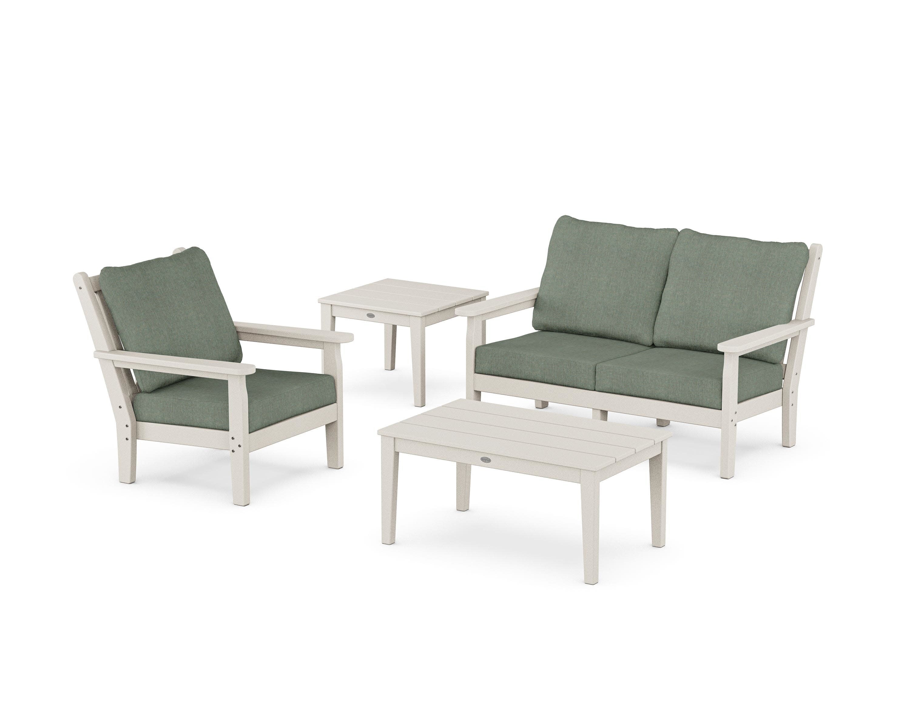 Chippendale 4-Piece Deep Seating Set in Sand / Cast Sage