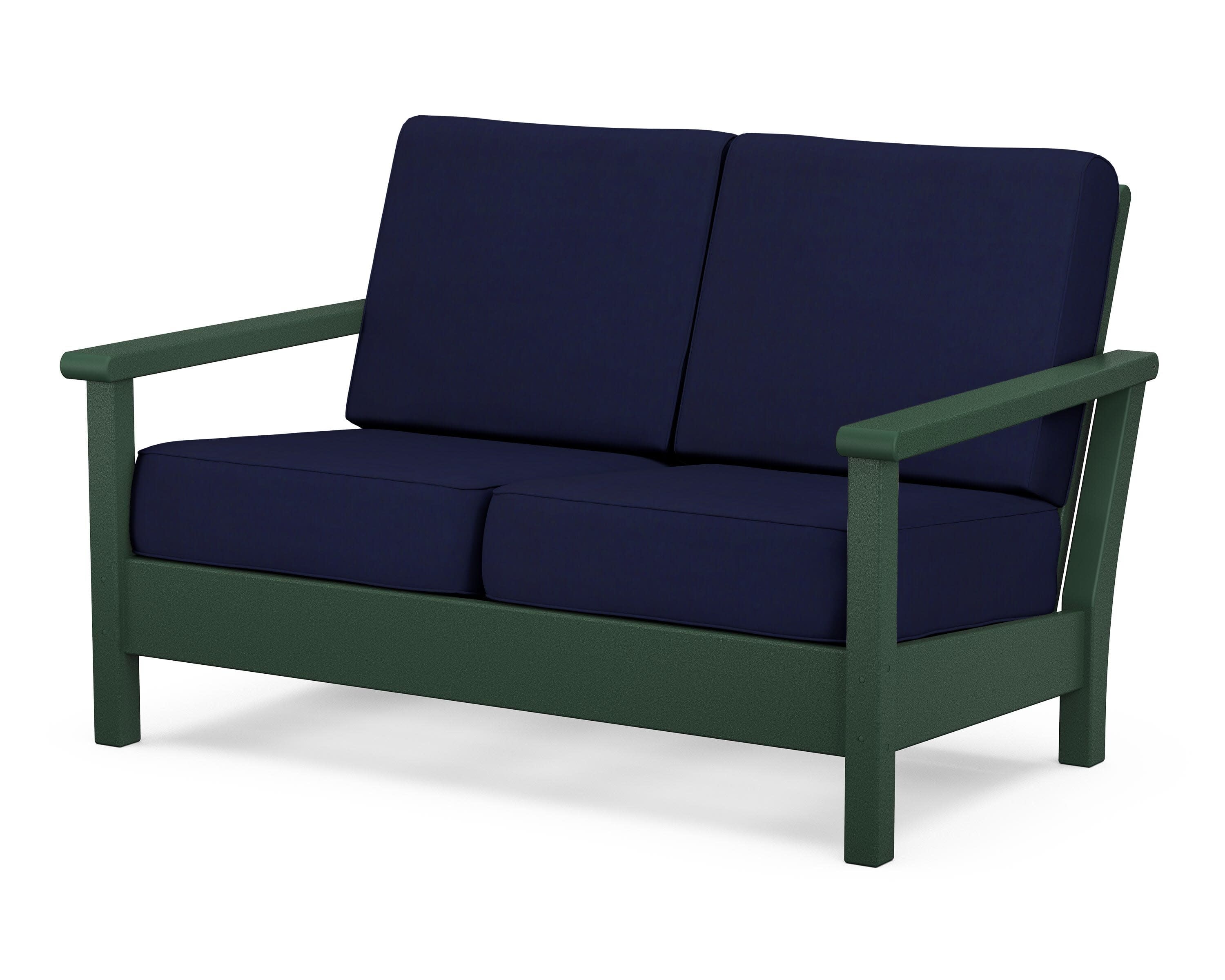 Harbour Deep Seating Loveseat in Green / Navy