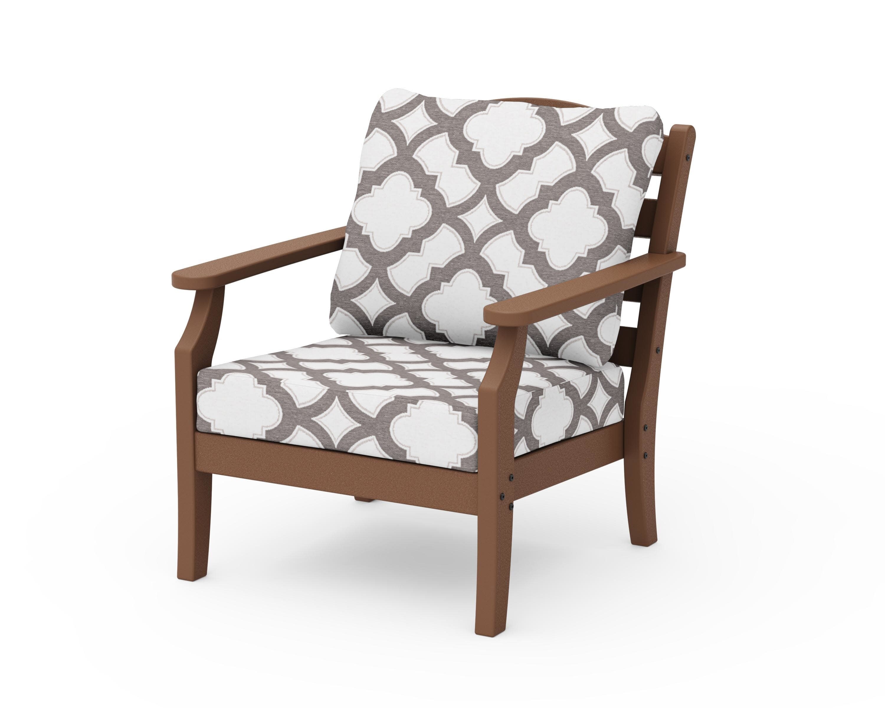 Savannah Deep Seating Chair in Teak / Trellis Grey Mist