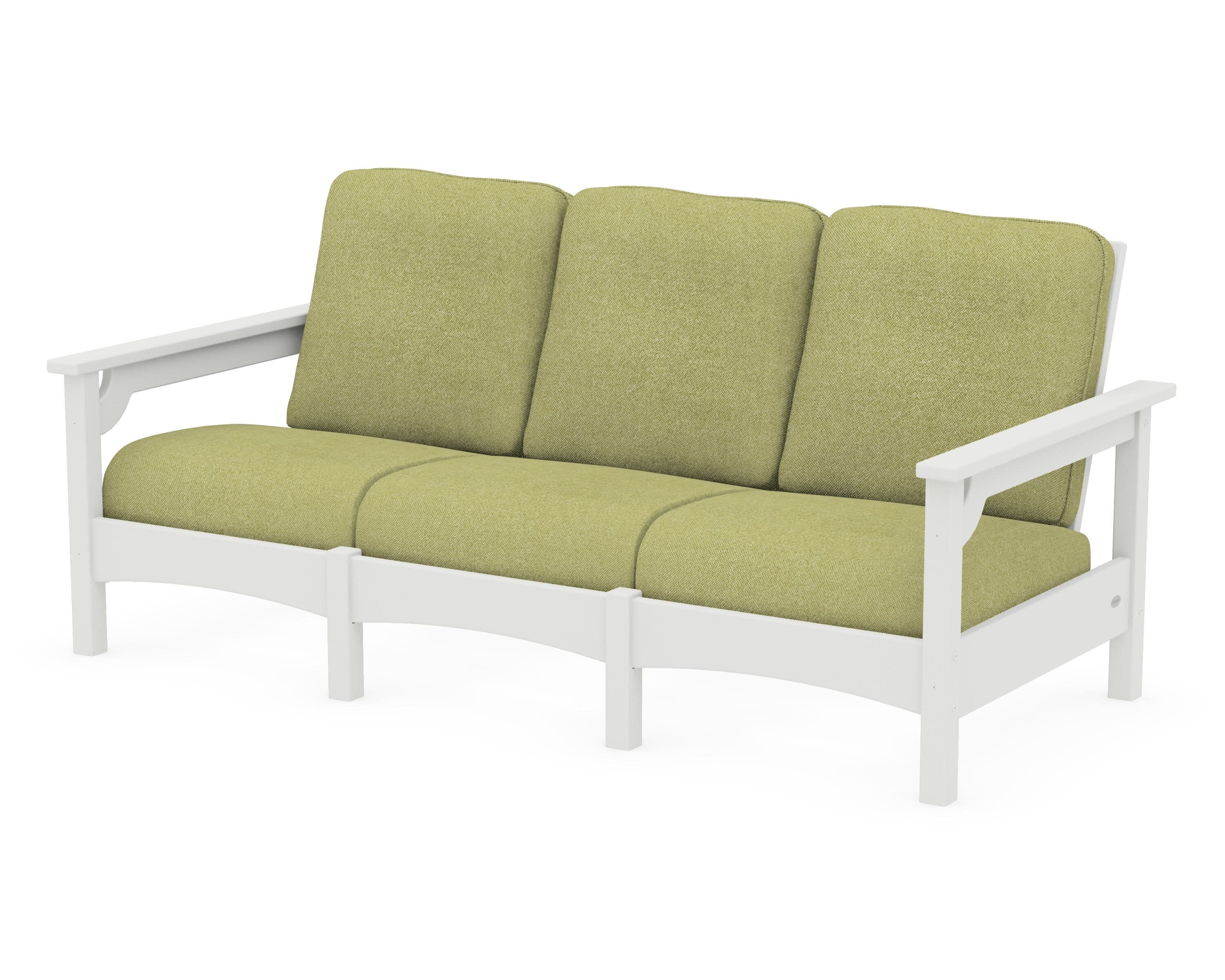 Club Sofa in Vintage White / Chartreuse Boucle
