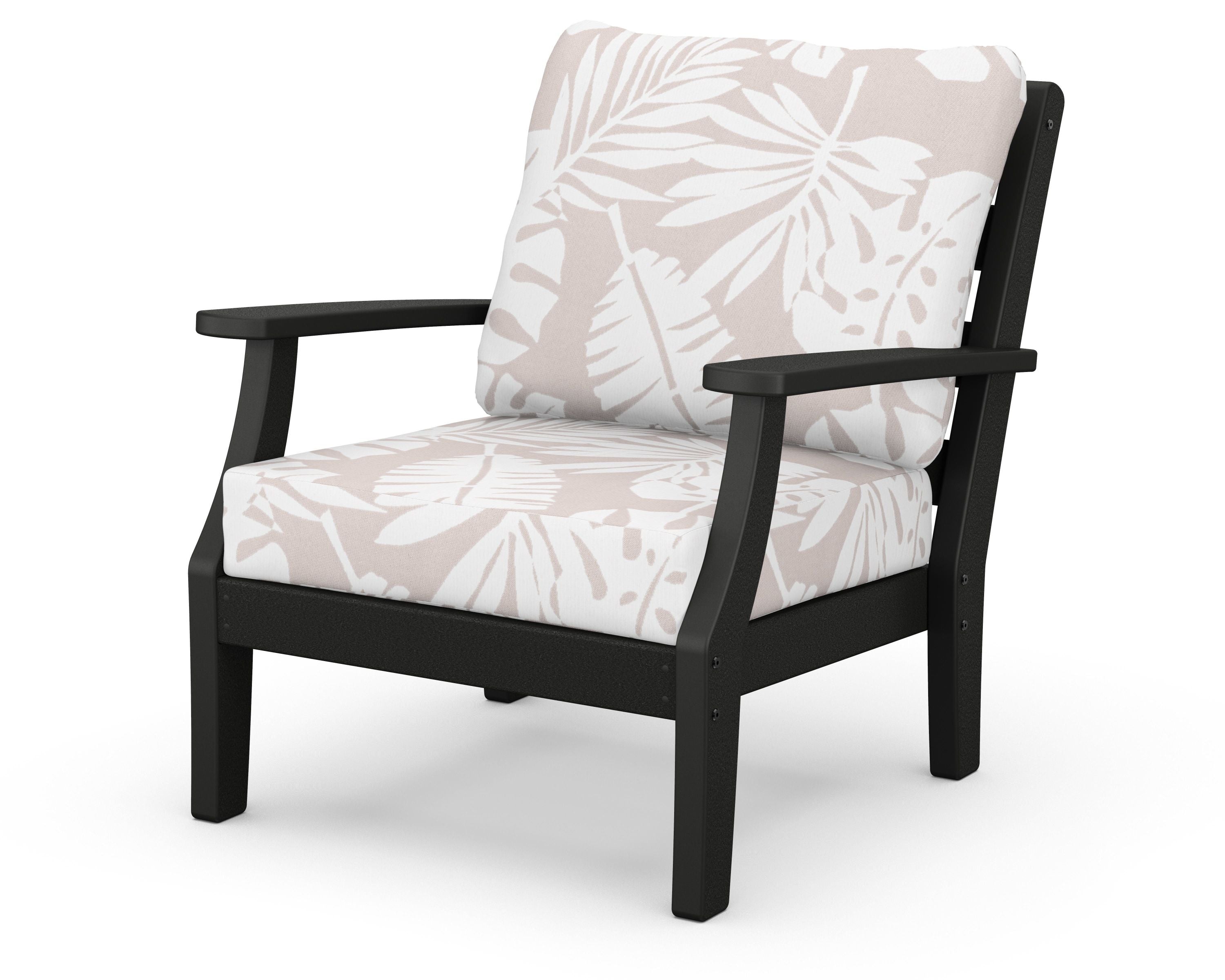 Chesapeake Deep Seating Chair in Black / Leaf Dune Burlap
