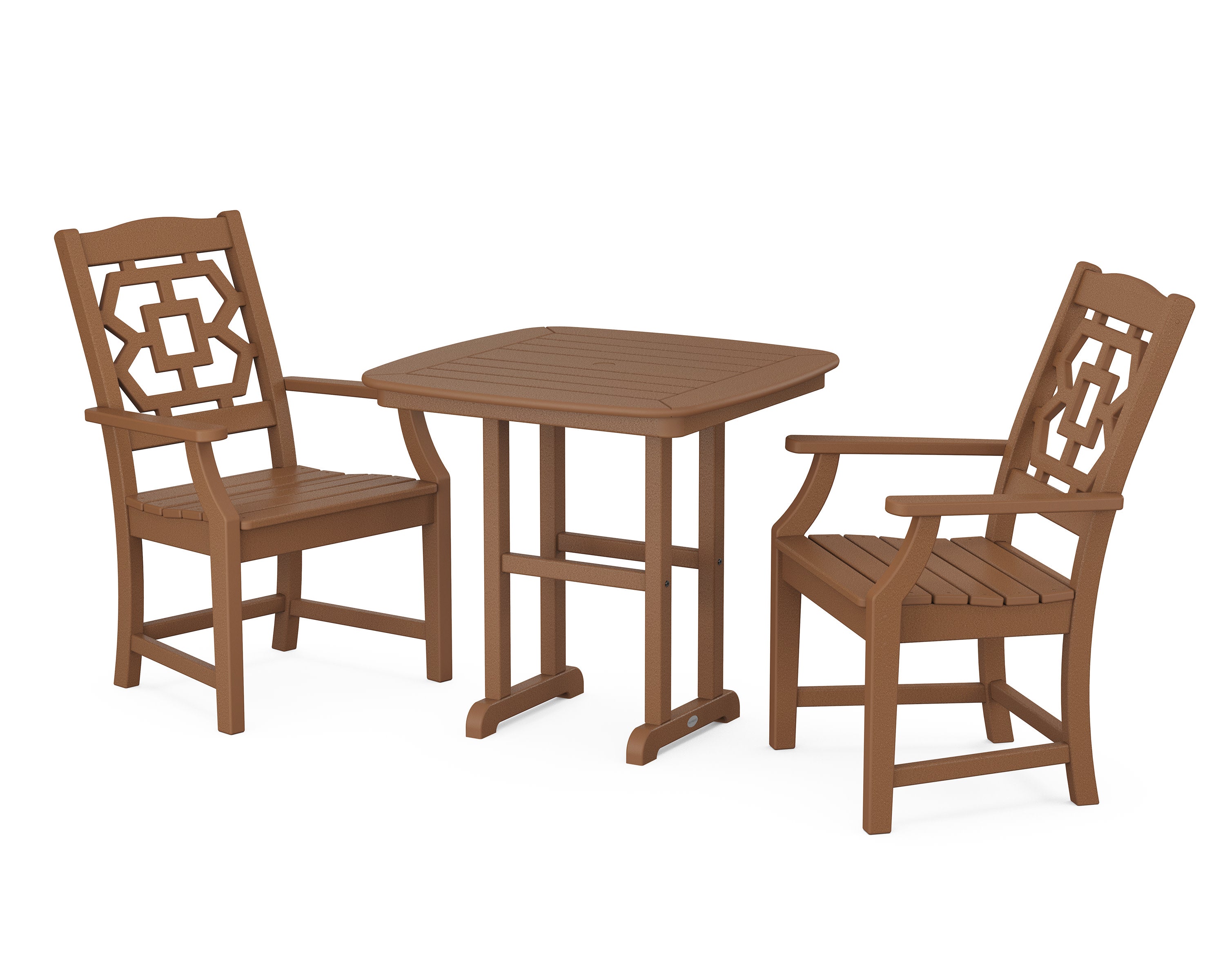 Chinoiserie 3-Piece Dining Set in Teak
