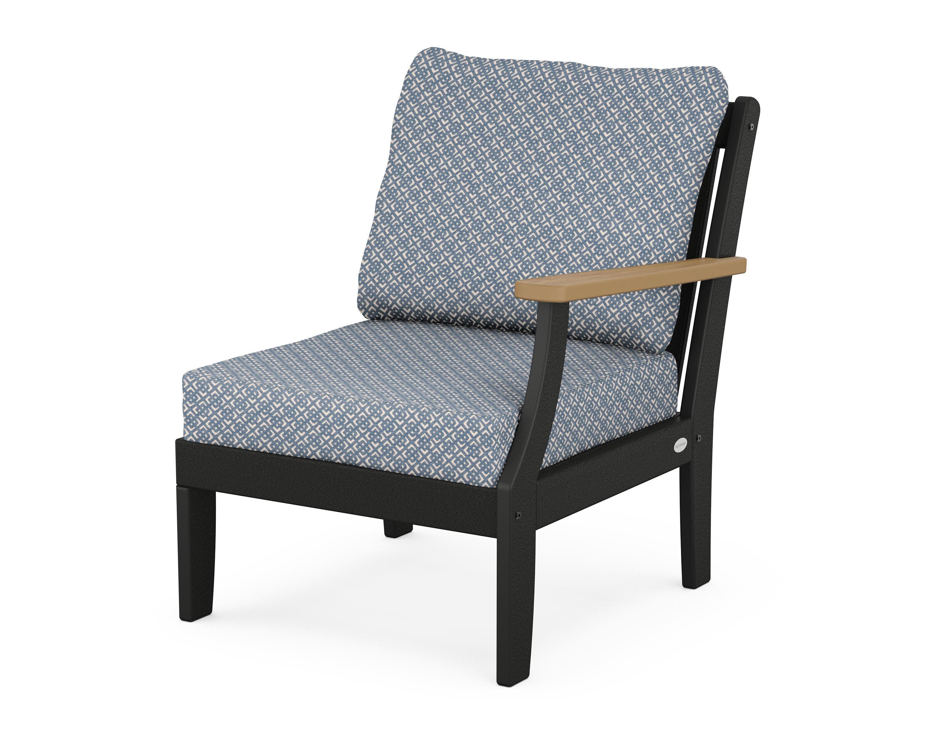Braxton Modular Right Arm Chair in Black / Natural / Hopscotch