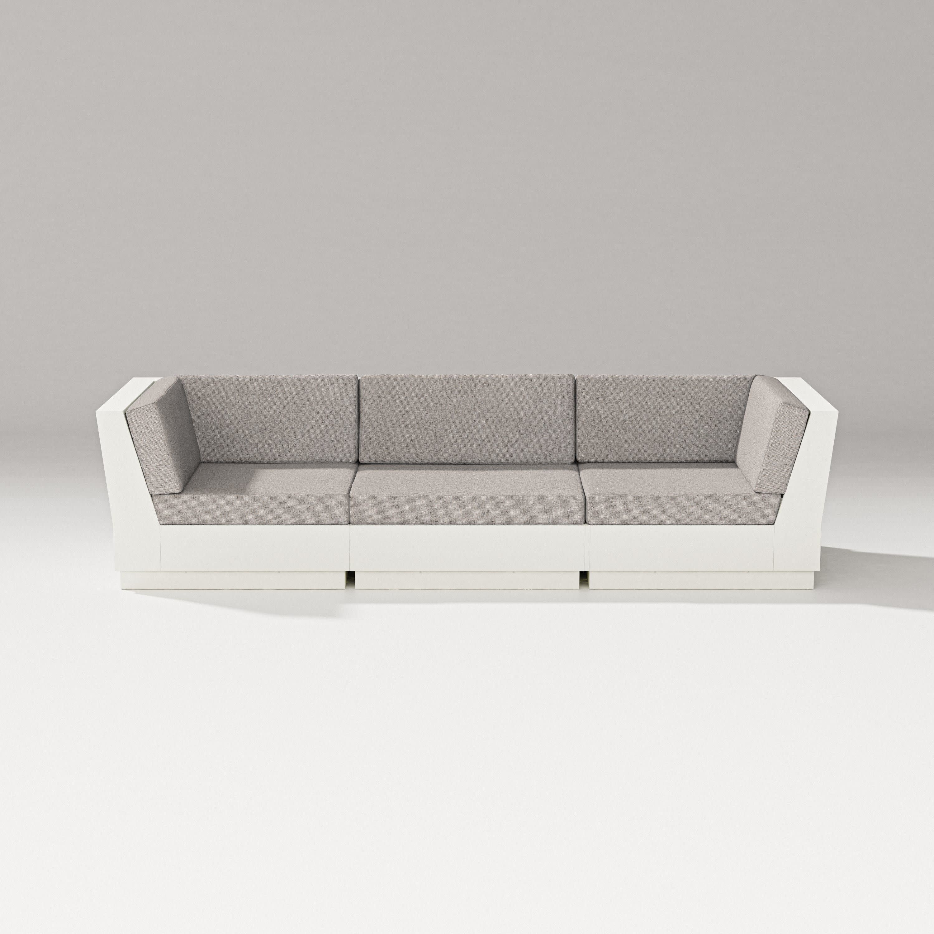 Elevate Sofa Sectional in Vintage White / Weathered Tweed