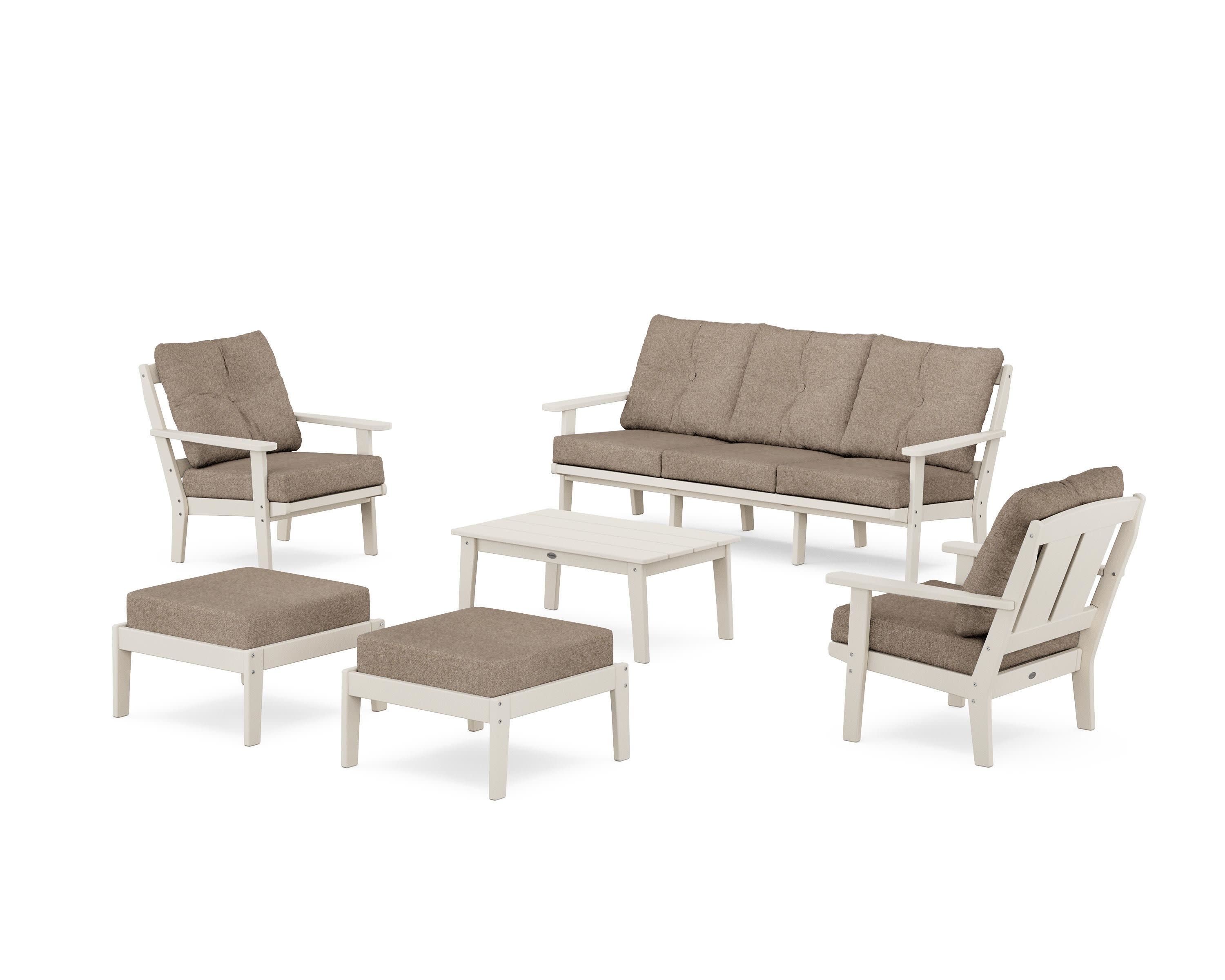 Mission 6-Piece Lounge Sofa Set in Sand / Spiced Burlap