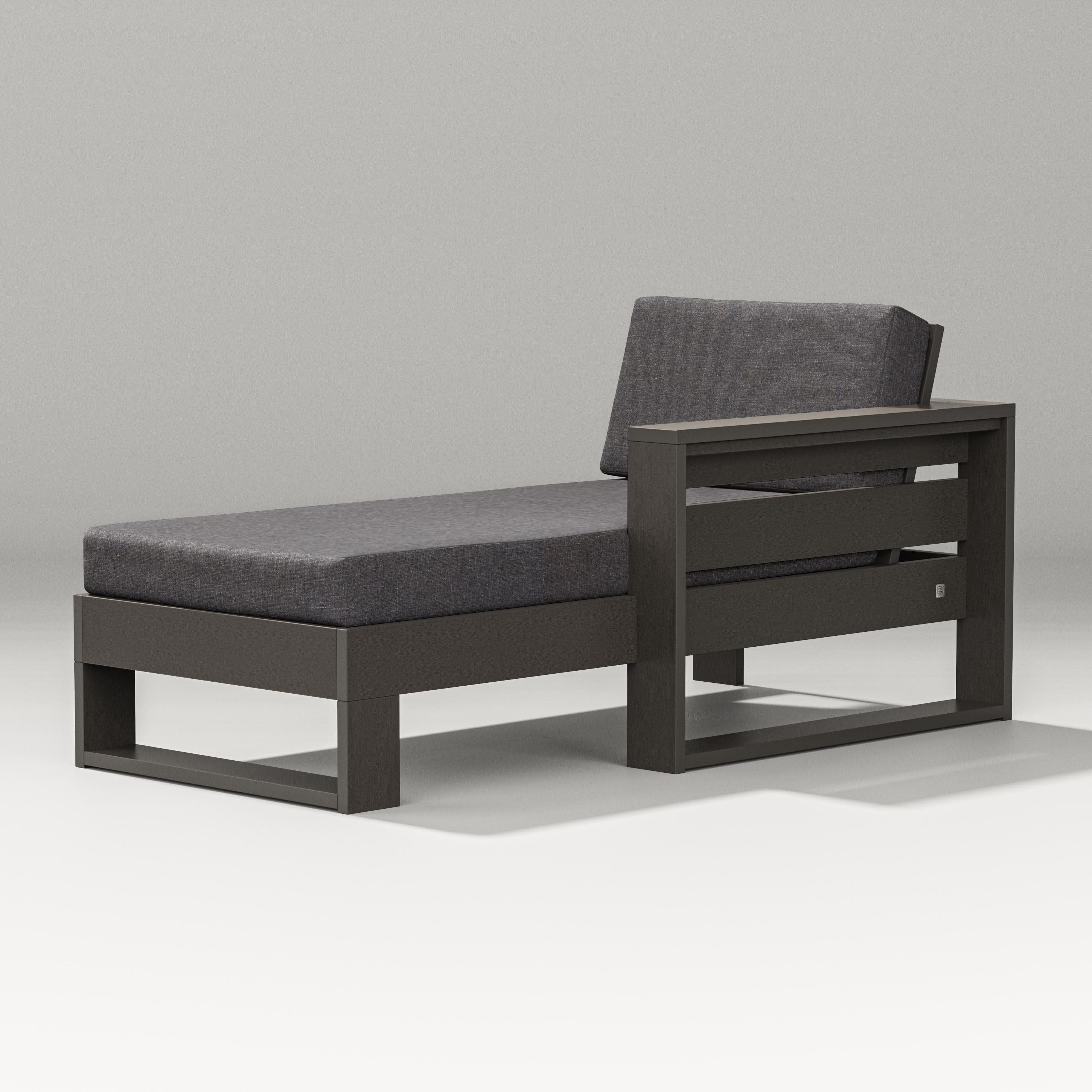 Latitude Modular Right Arm Chaise in Vintage Coffee / Ash Charcoal