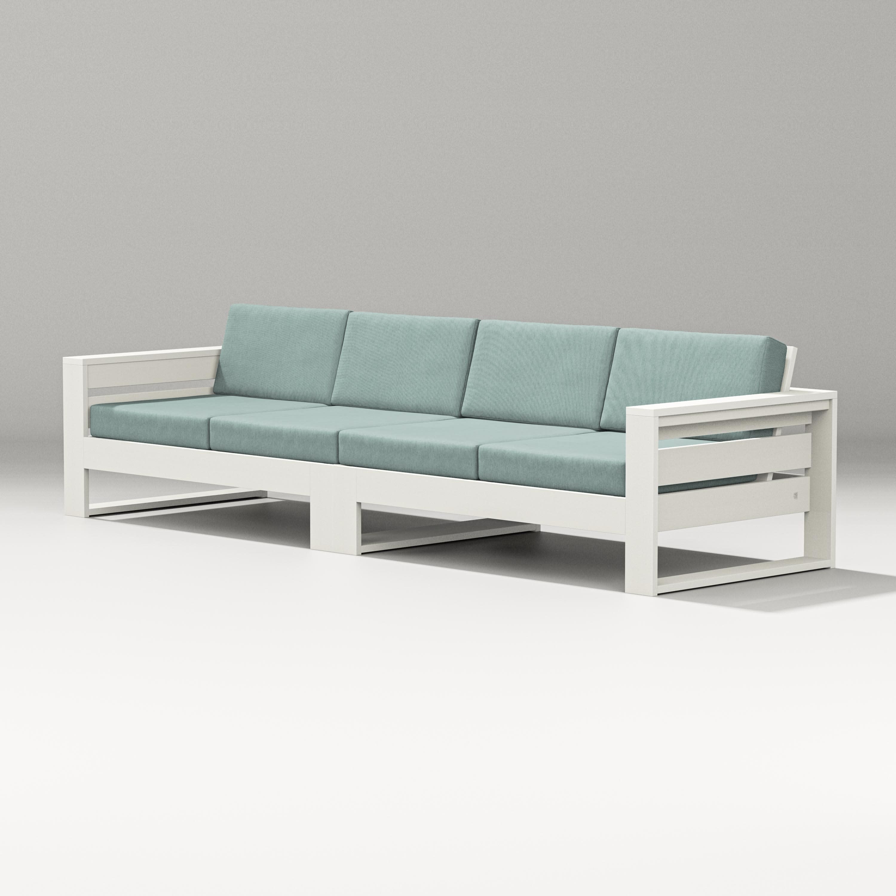 Latitude Straight Sectional in Vintage White / Glacier Spa