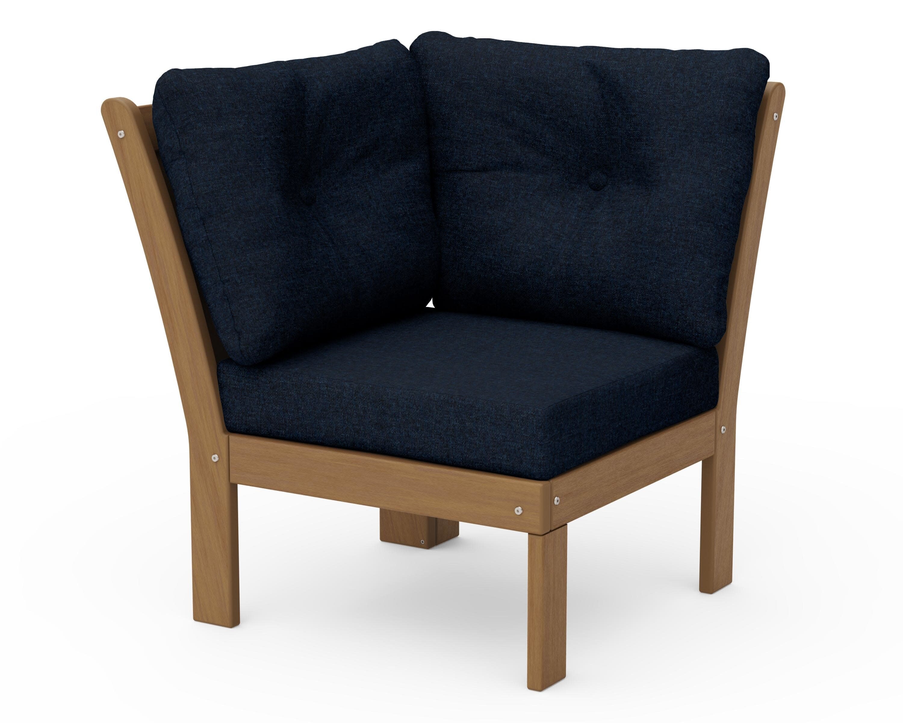 Vineyard Modular Corner Chair in Natural / Marine Indigo