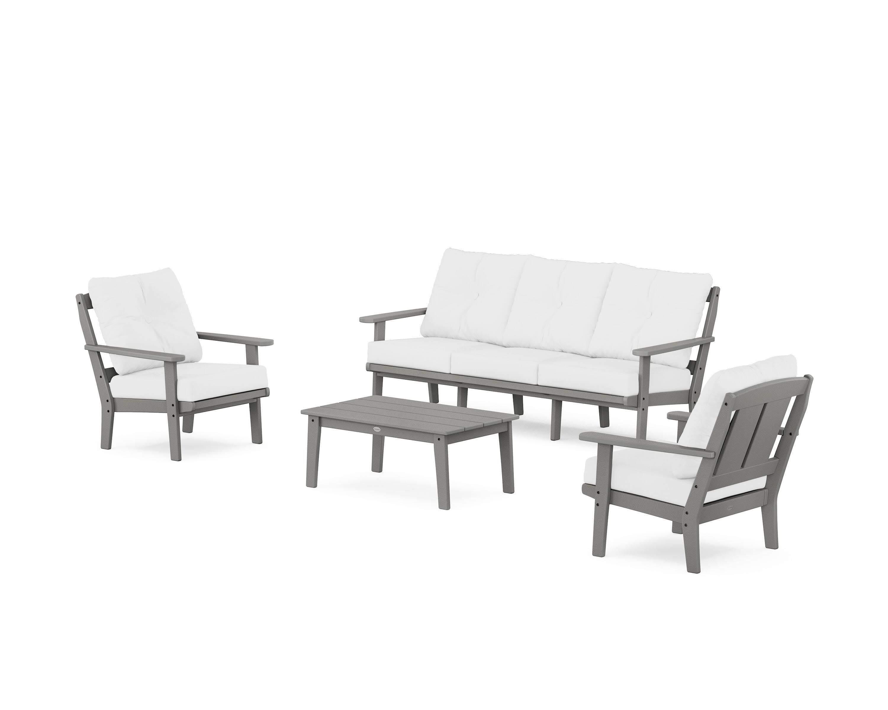 Mission 4-Piece Deep Seating Set with Sofa in Slate Grey / Natural