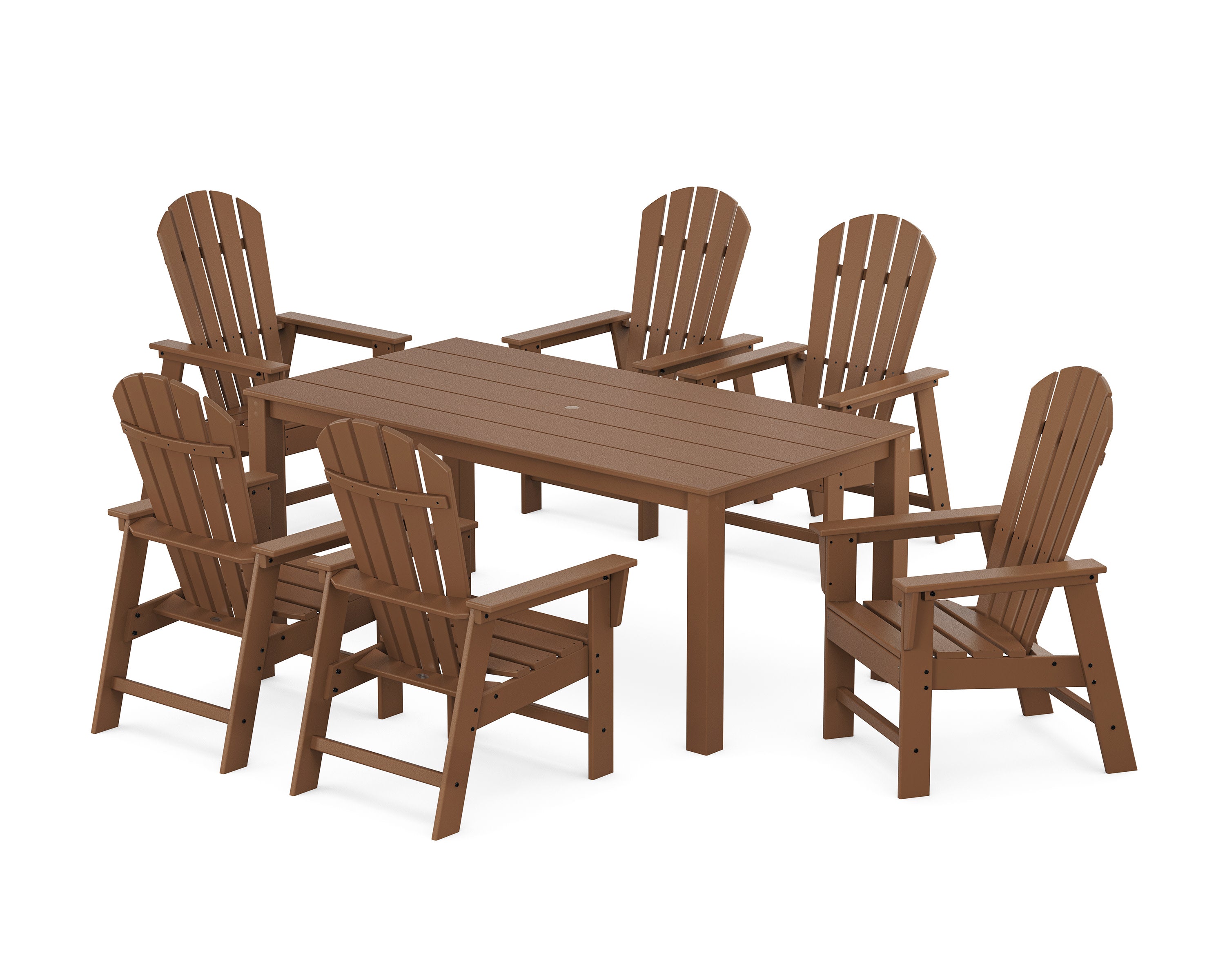 South Beach 7-Piece Parsons Dining Set in Teak