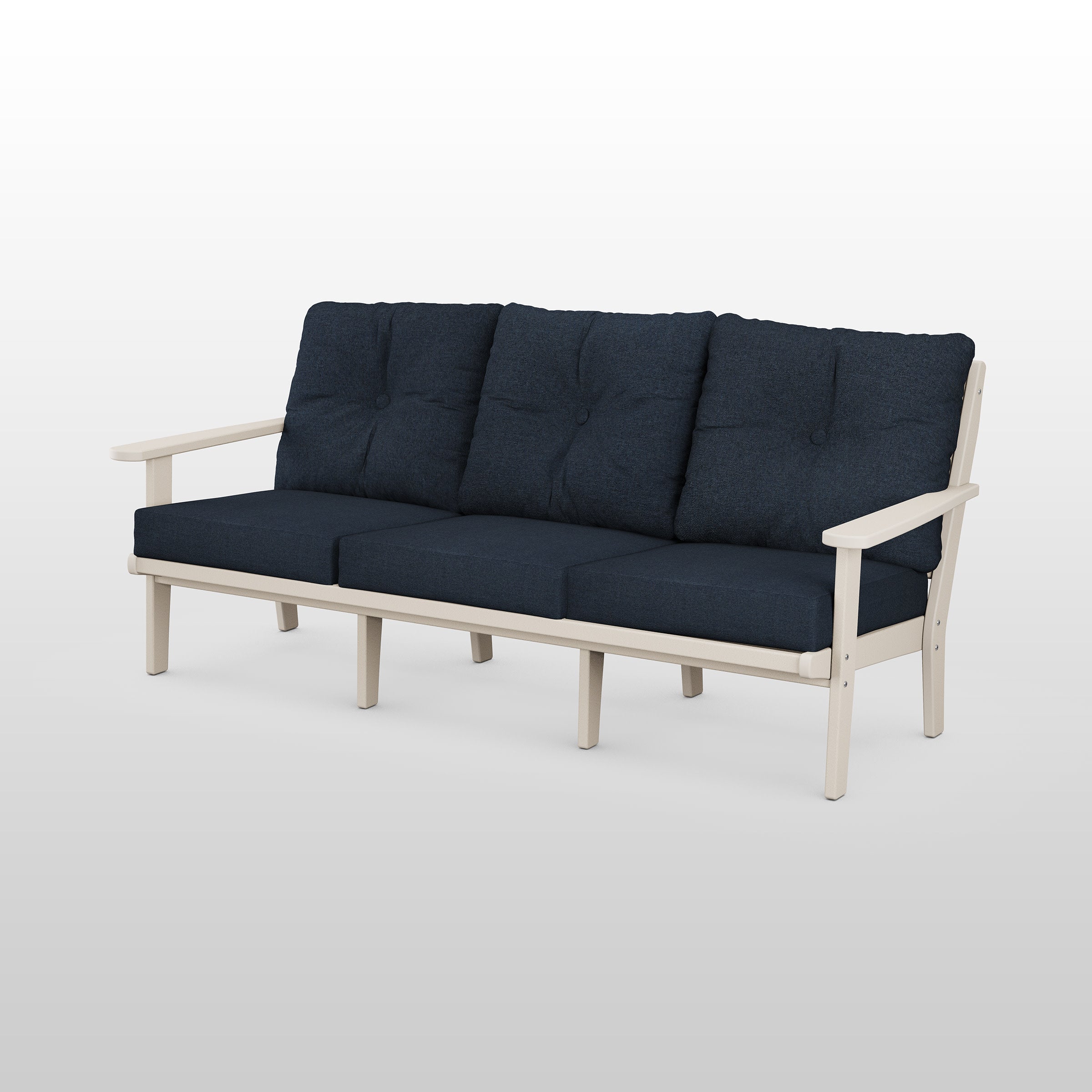 Lakeside Deep Seating Sofa in Sand / Marine Indigo