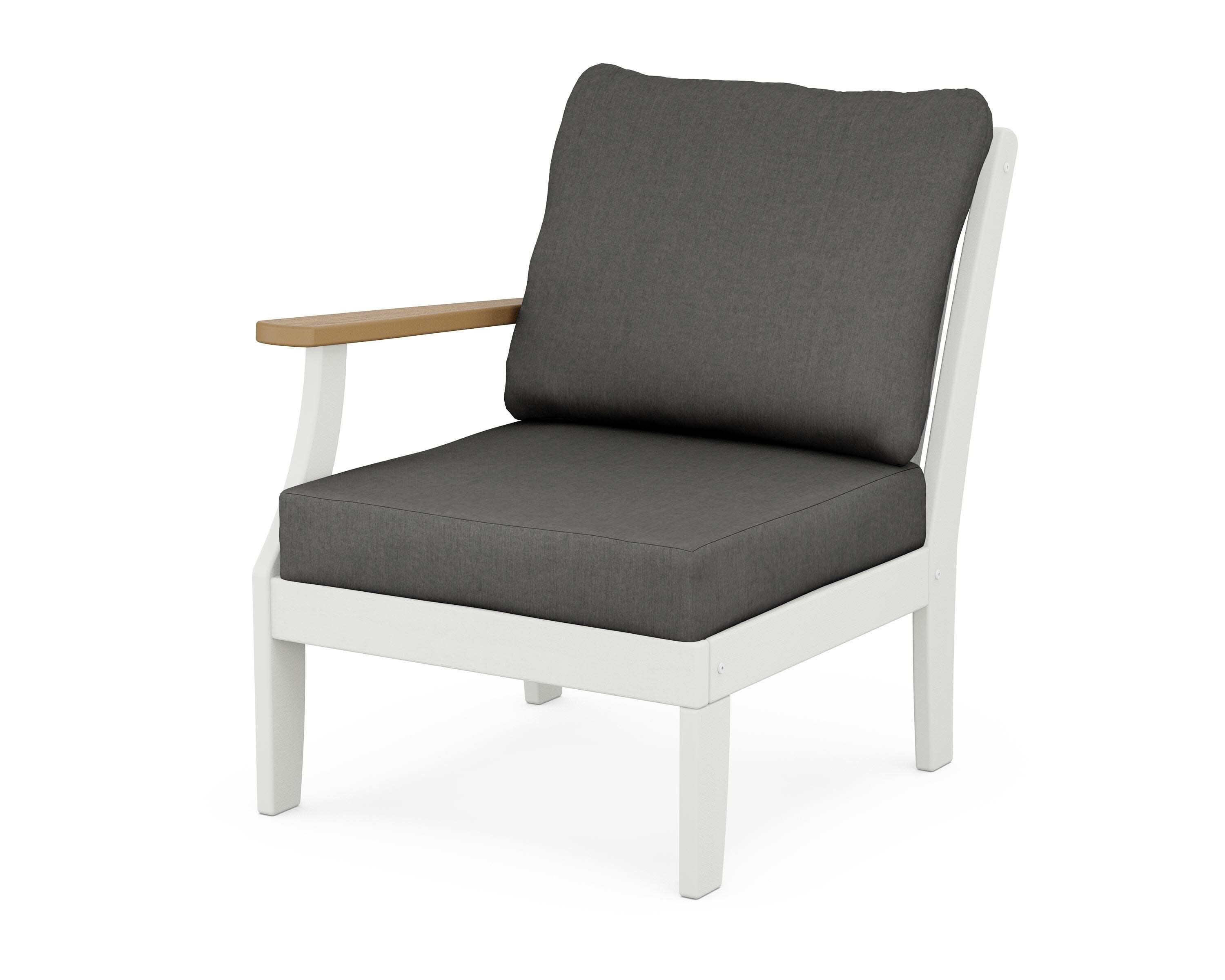 Braxton Modular Left Arm Chair in White / Natural / Spectrum Carbon